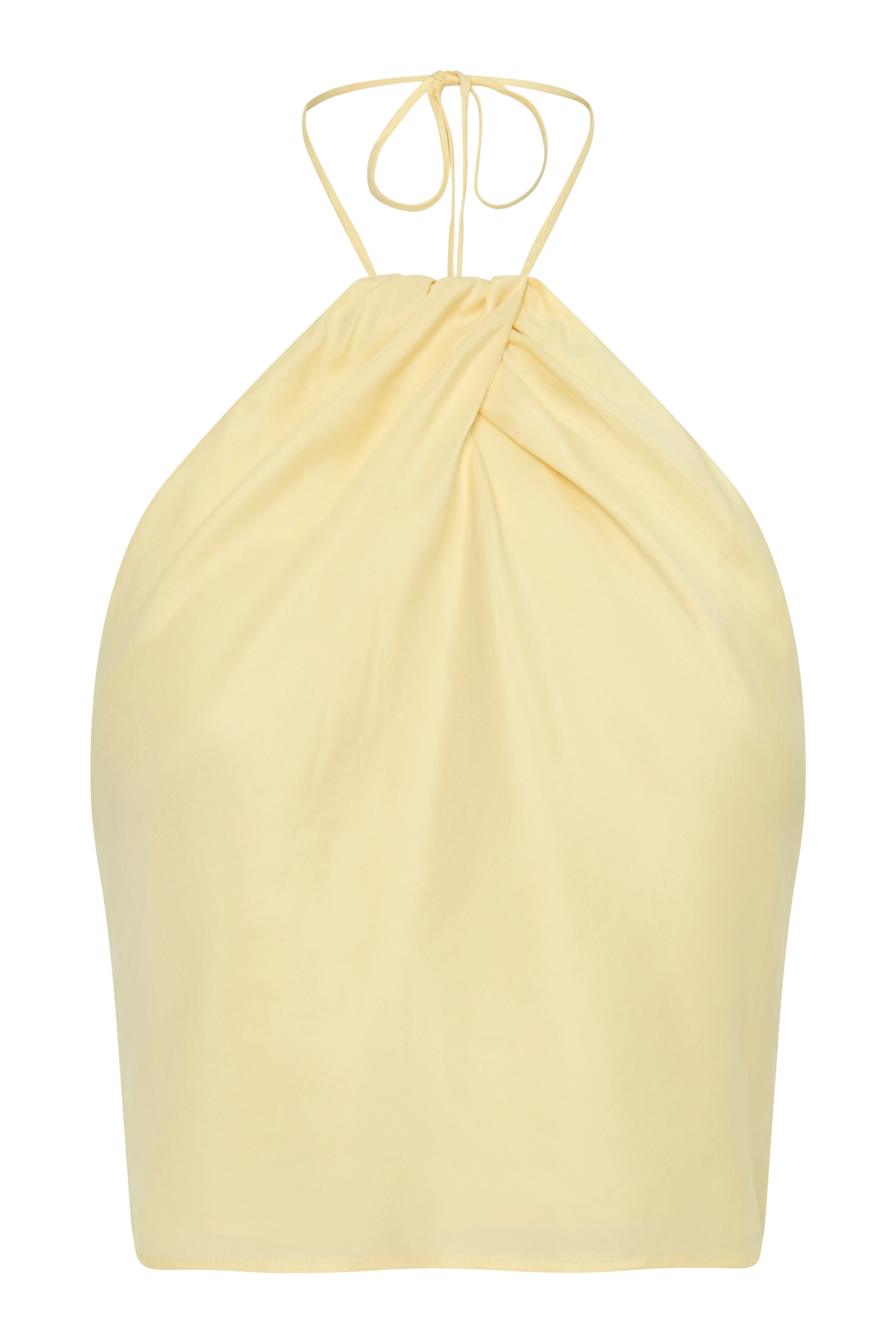 Juliana Cupro Halter Sleeveless Top - Butter