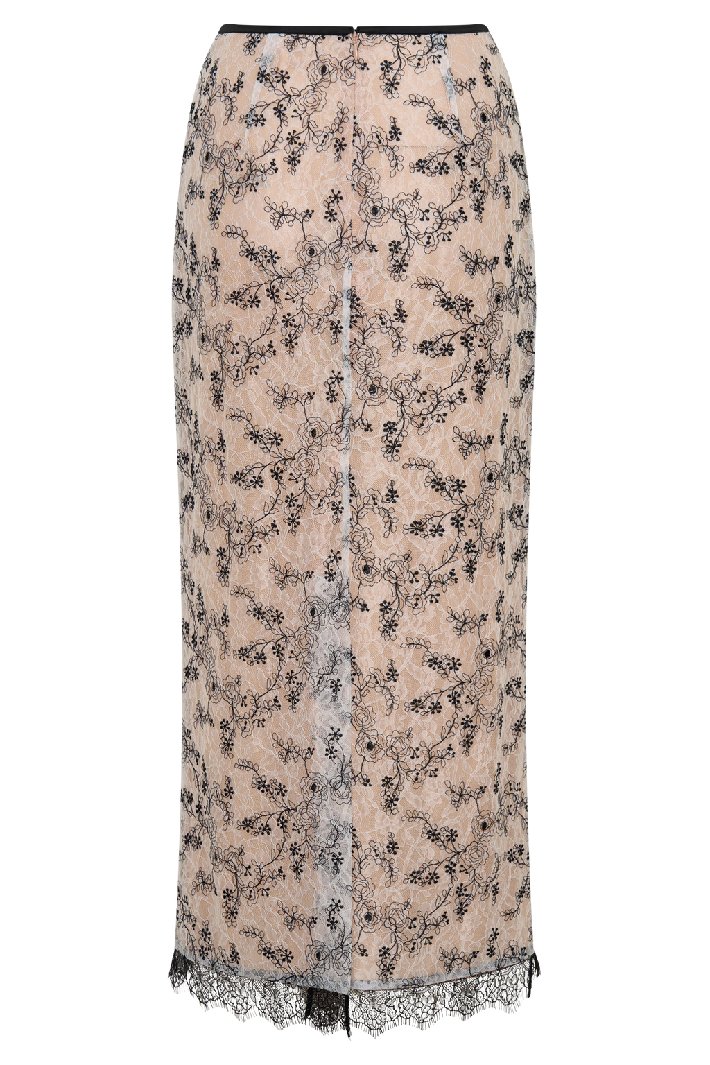 Kimberly Lace Pencil Midi Skirt - Nude Lace