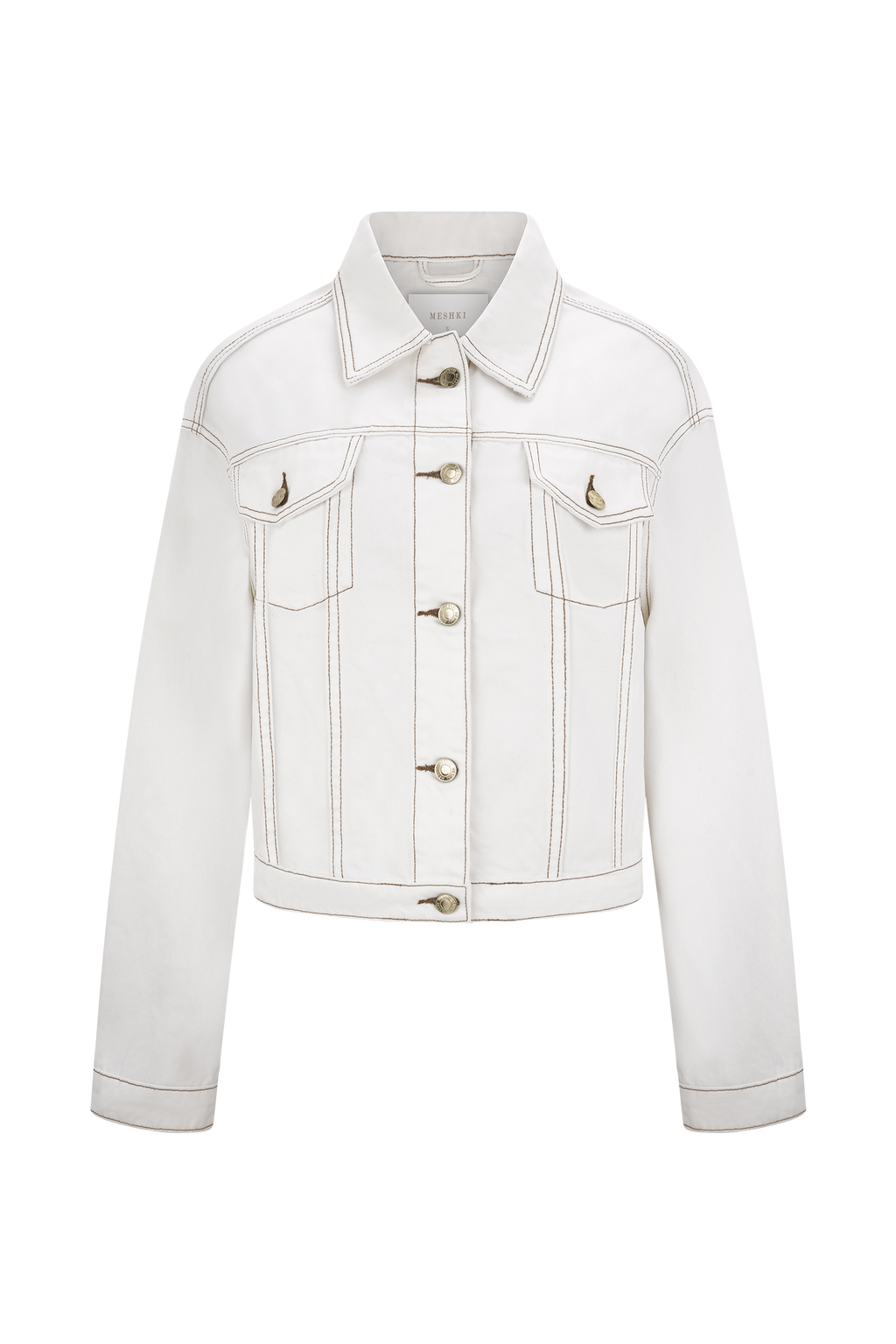 Kirra Cinched Denim Jacket - White