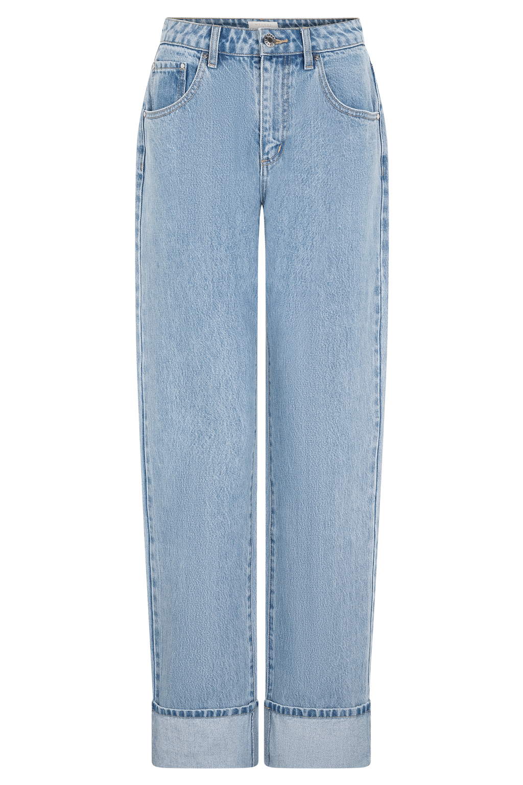 Kirralee Straight Leg Cuffed Jeans - Classic Blue