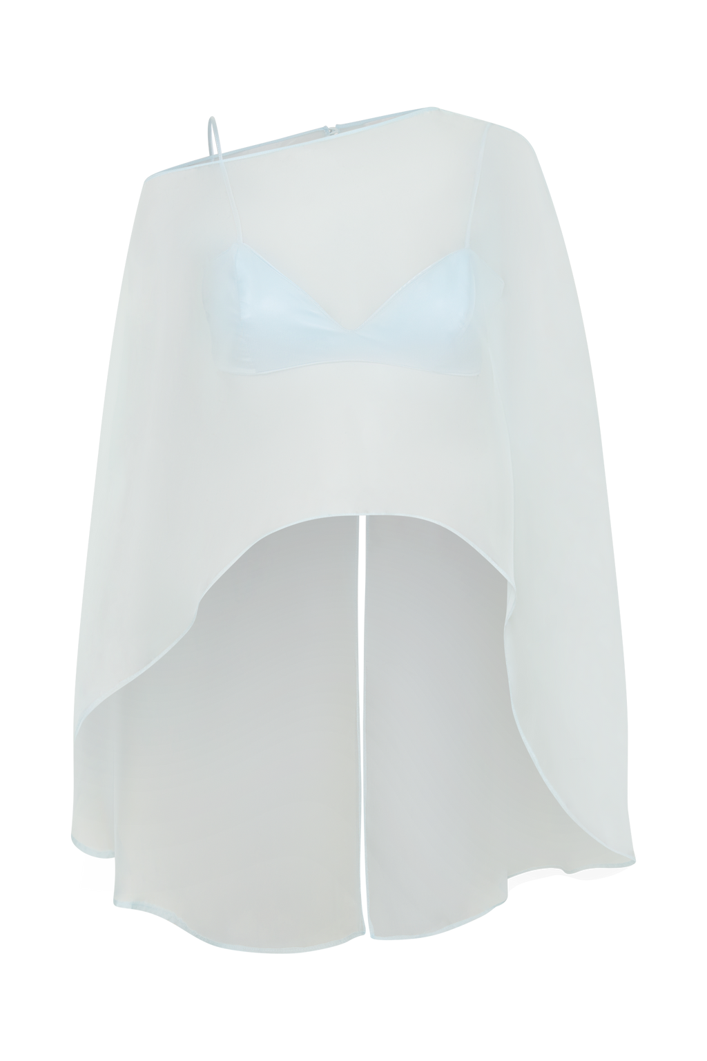 Kirstine Bralette With Chiffon Cape - Ice Blue