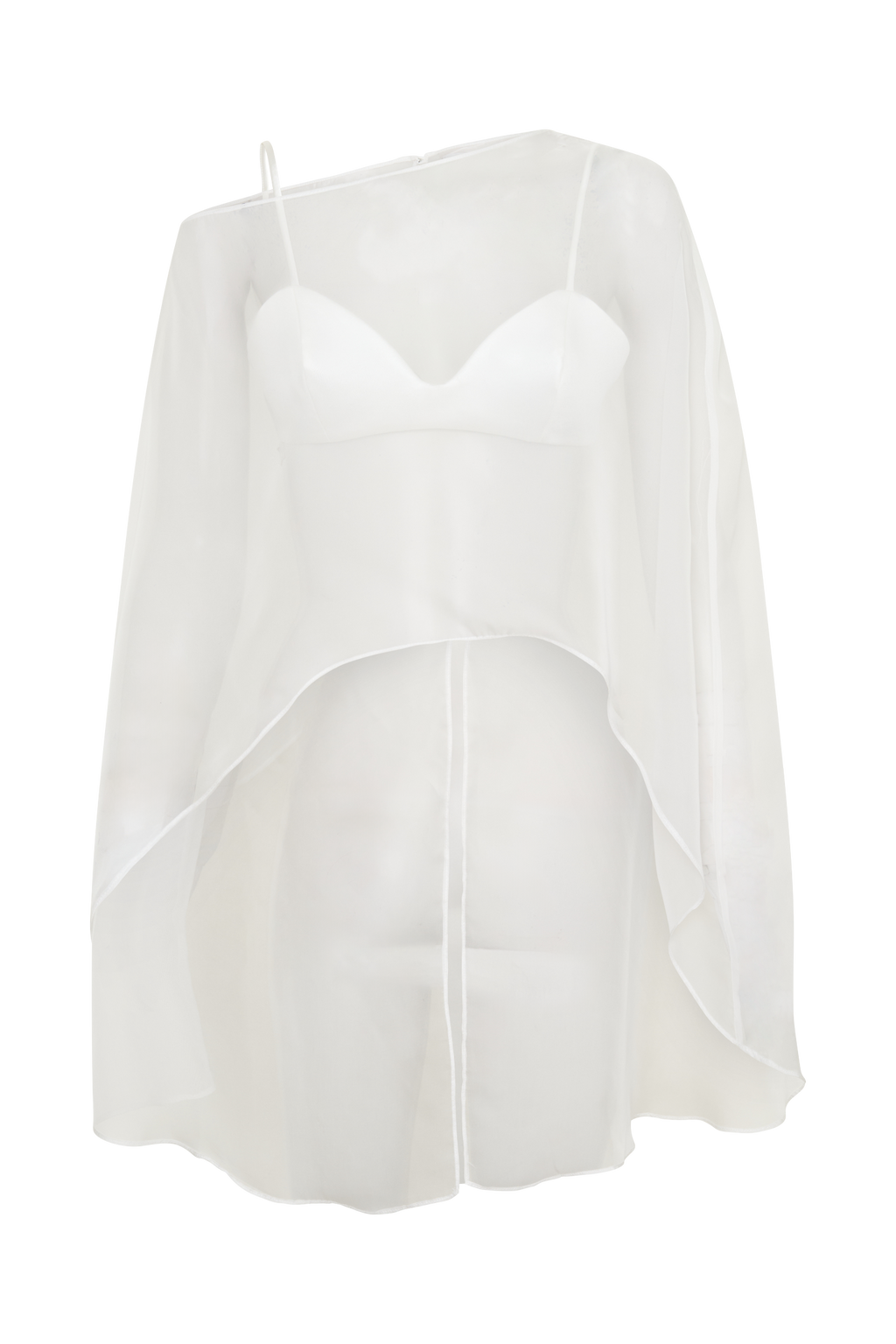 Kirstine Bralette With Chiffon Cape - Ivory