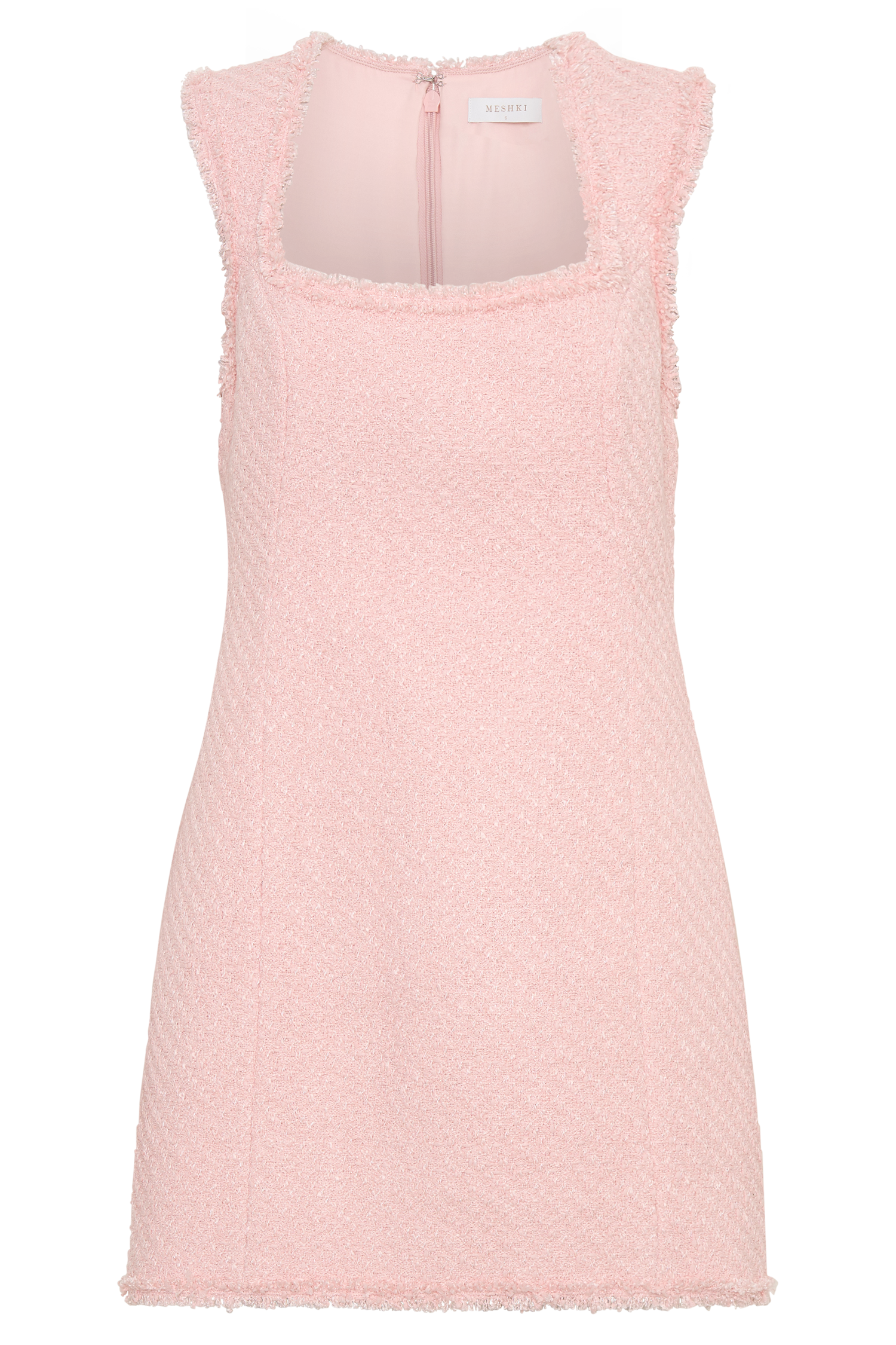 Lea Tweed Sleeveless Mini Dress - Baby Pink
