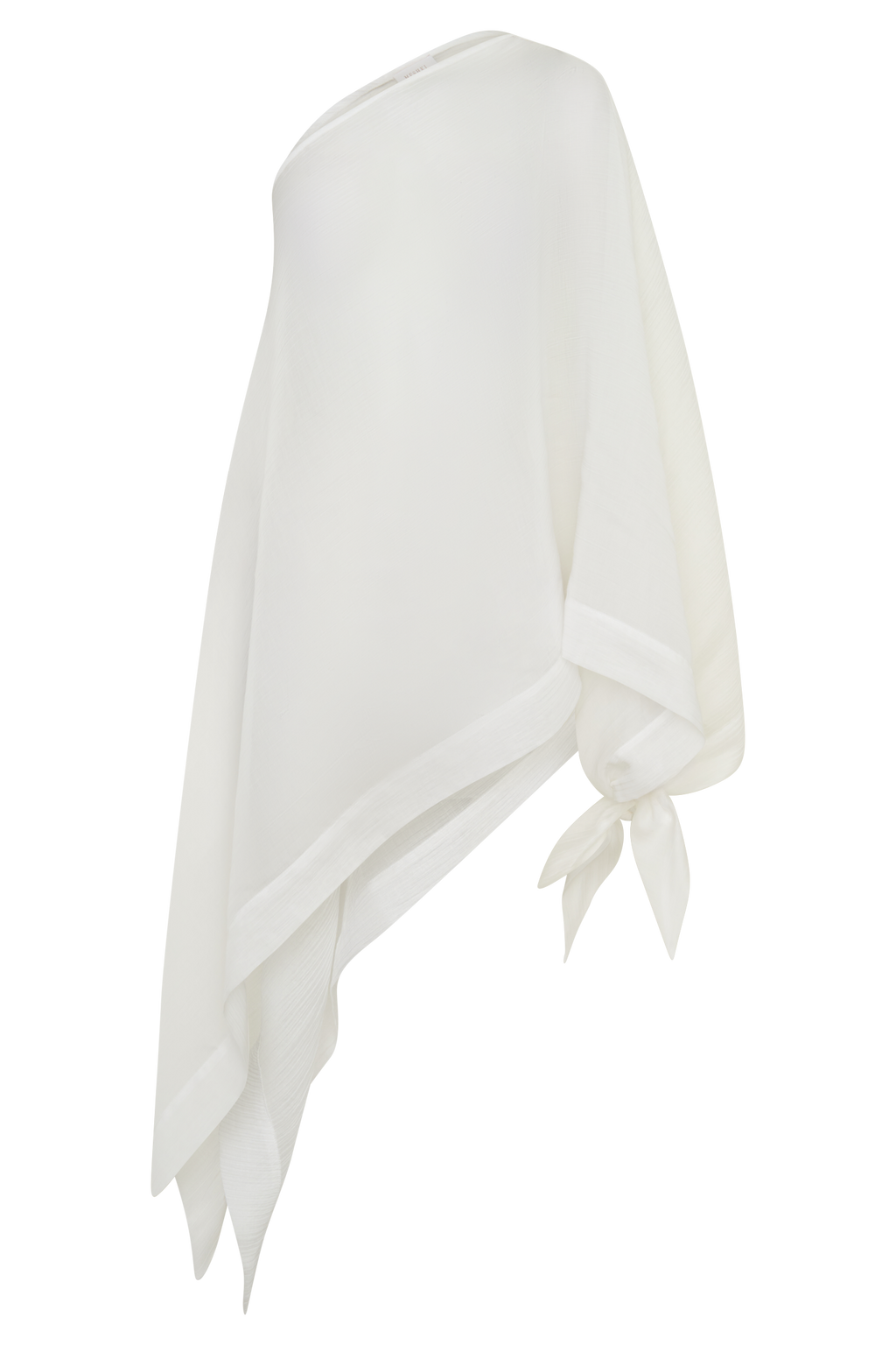 Leilani Sheer Draped Asymmetric Top - Ivory