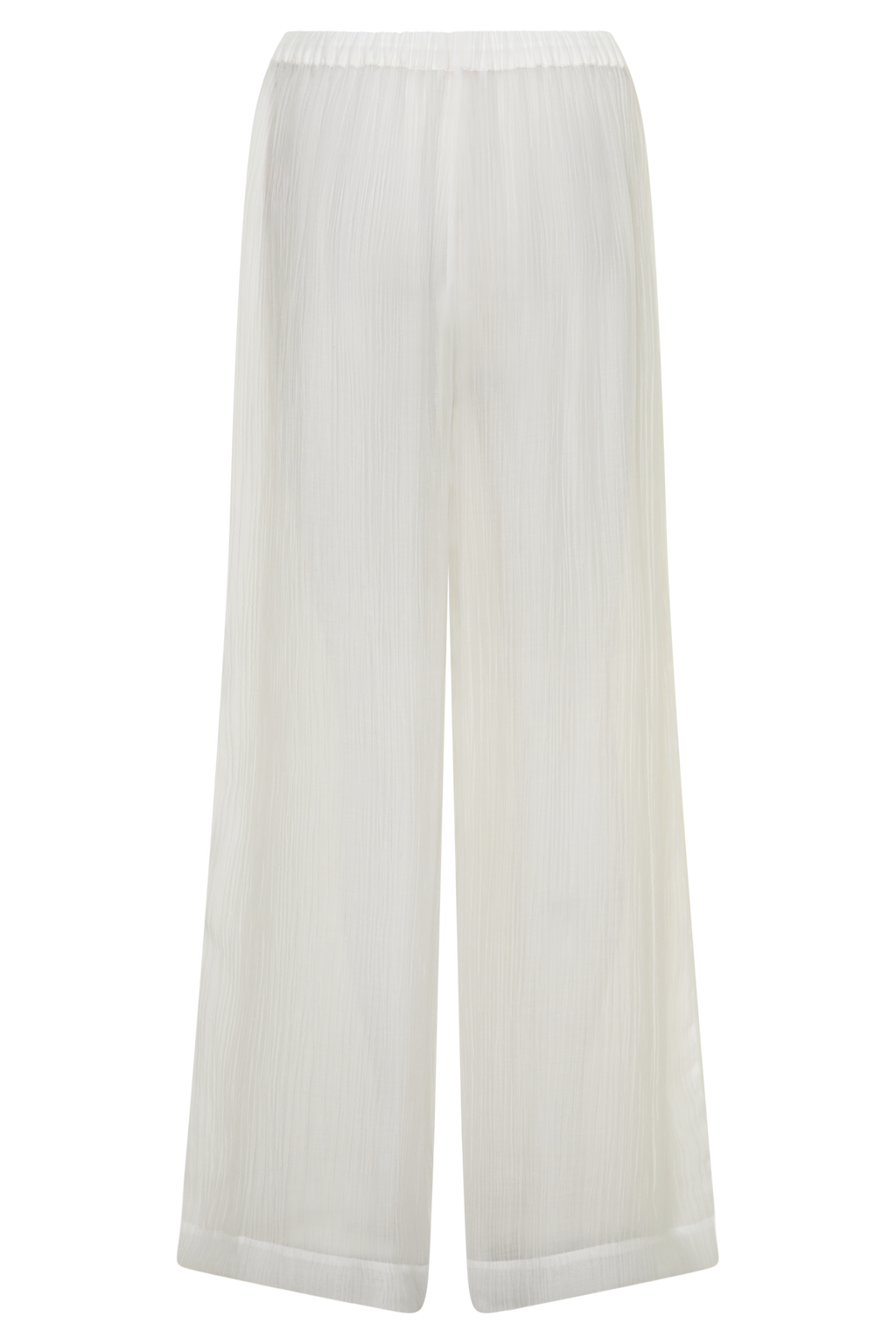Leilani Sheer Drawstring Wide Leg Pants - Ivory
