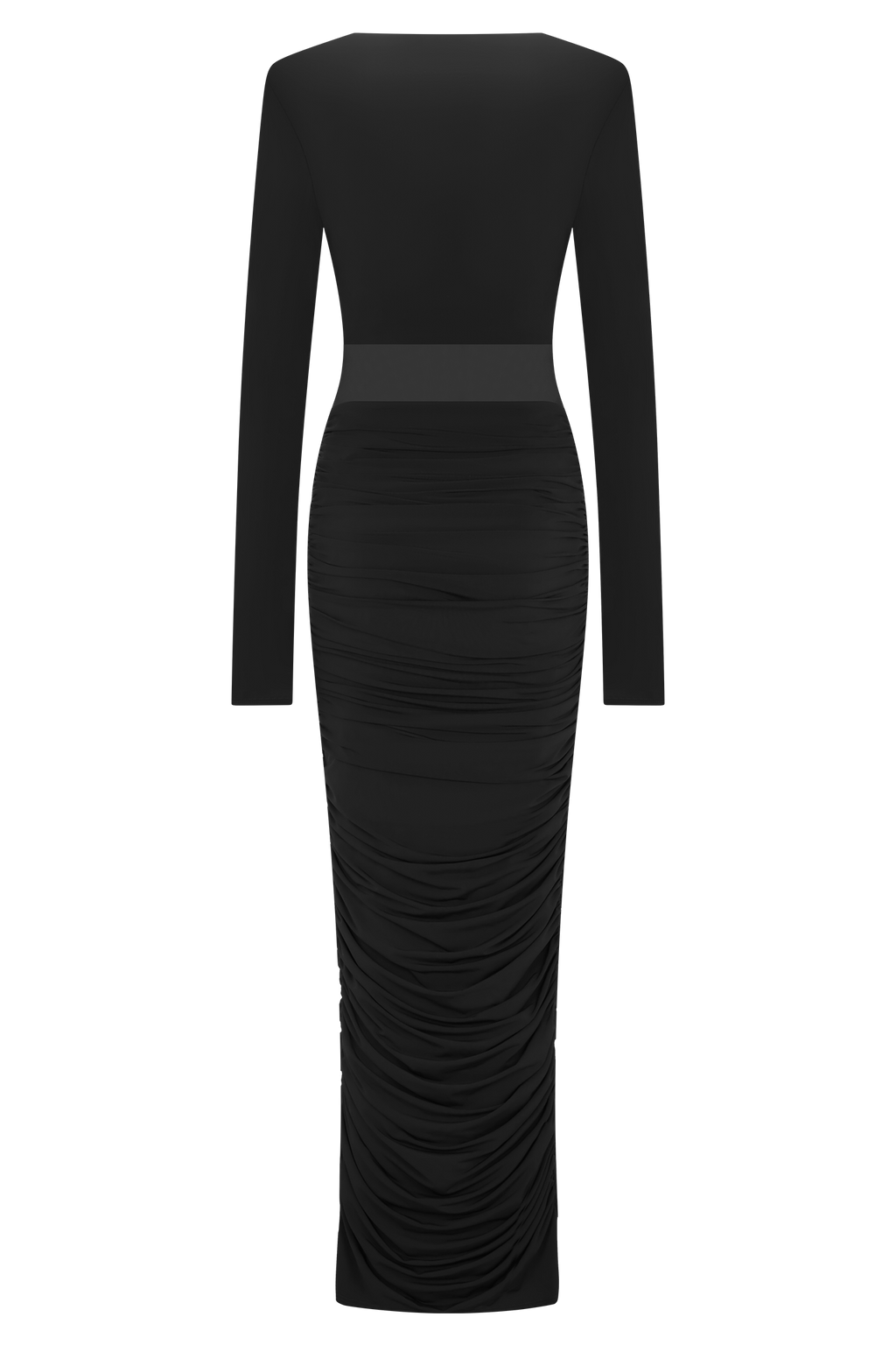 Louanne Slinky Long Sleeve Maxi Dress - Black