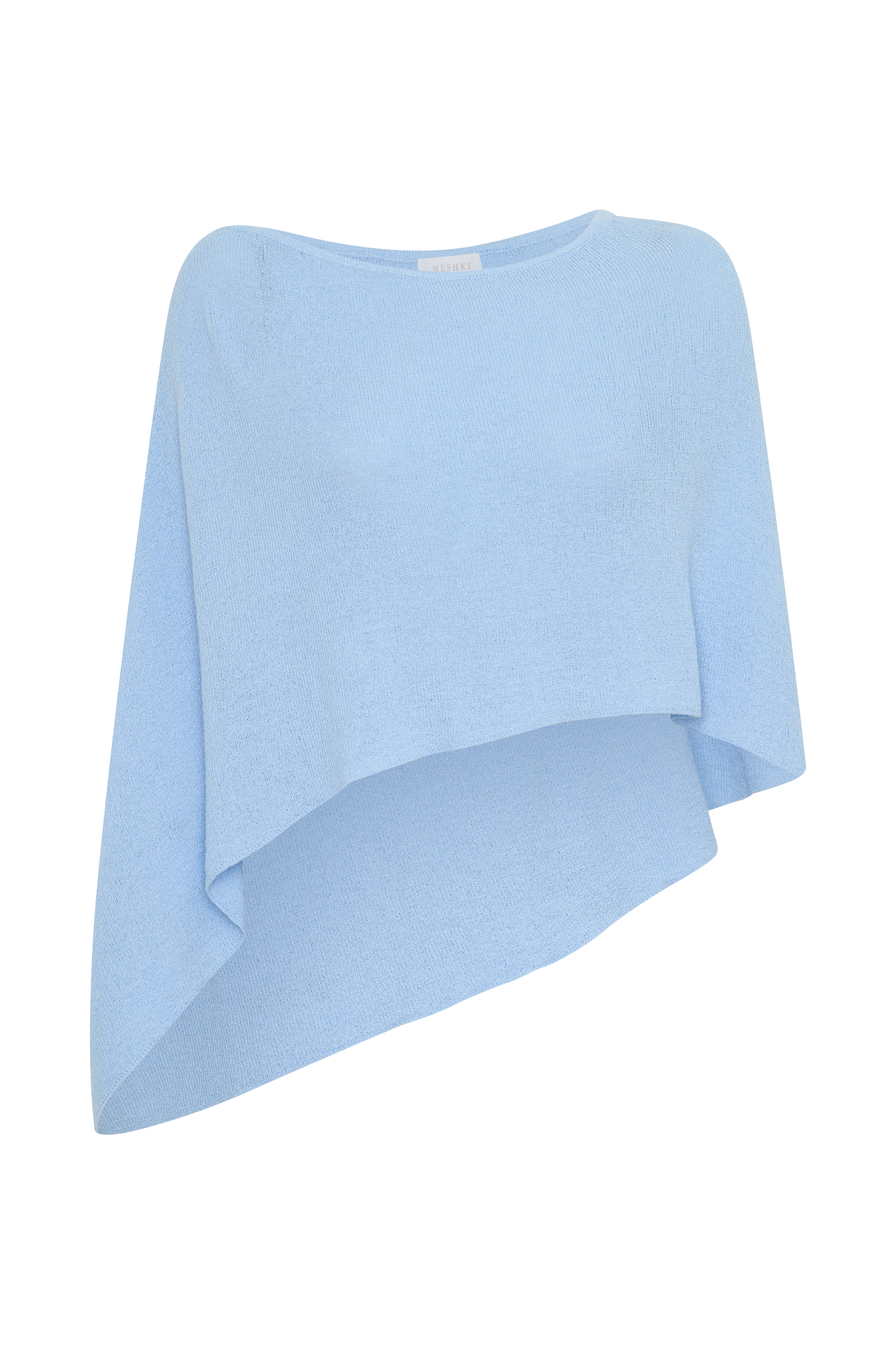 Loura One Shoulder Knit Cape Top - Cornflower Blue