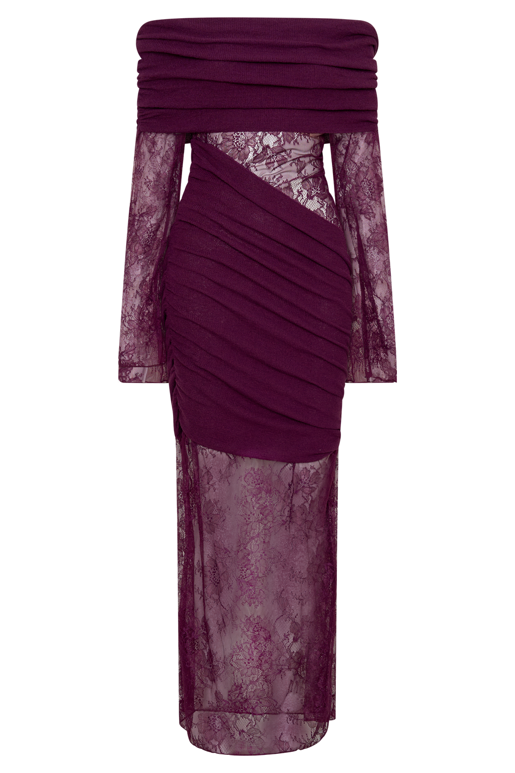 Luxie Lace Knit Maxi Dress - Plum