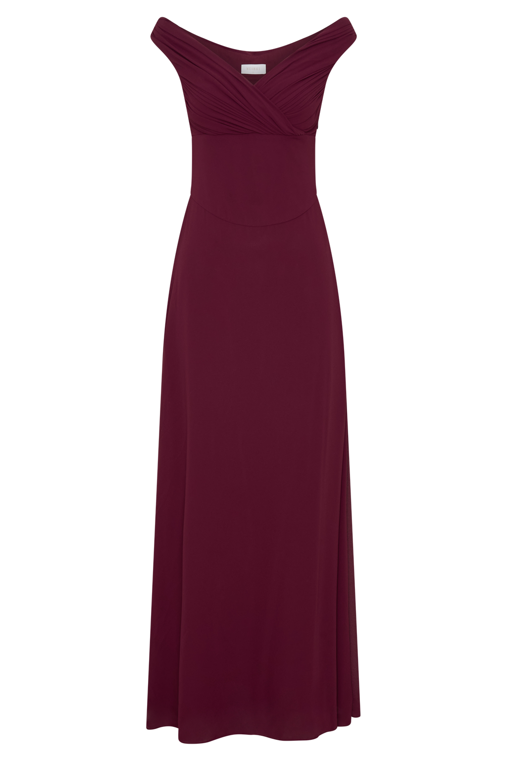 Mabel Off Shoulder Chiffon Maxi Dress - Merlot