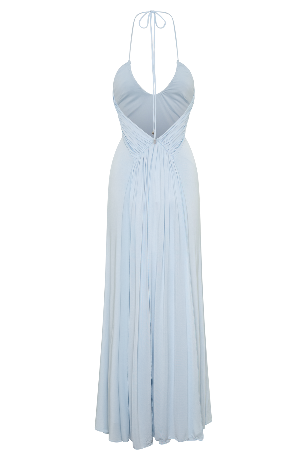 Maely Gathered Slinky Maxi Dress - Pale Blue