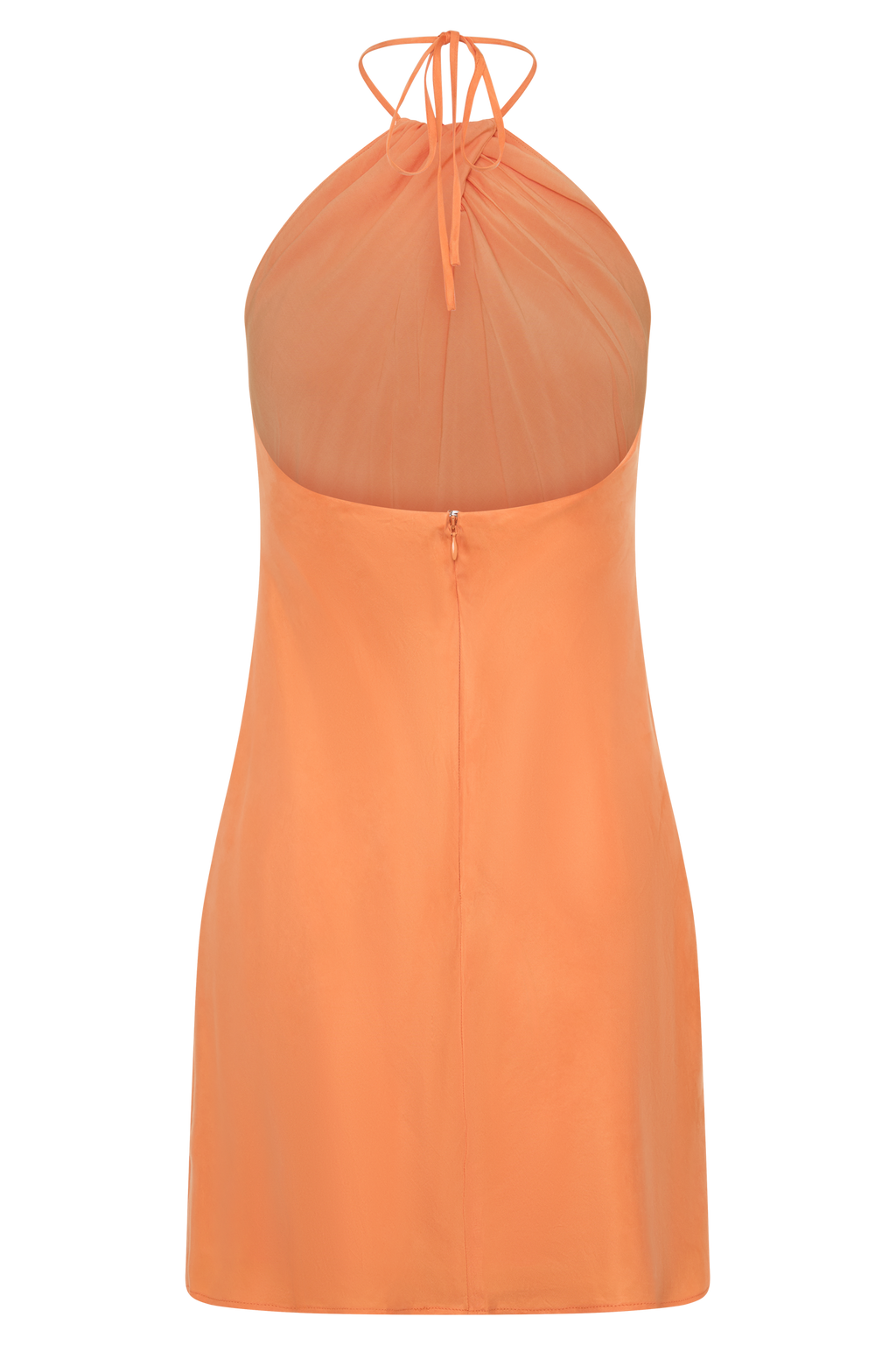 Maggie Cupro Halter Mini Dress - Orange