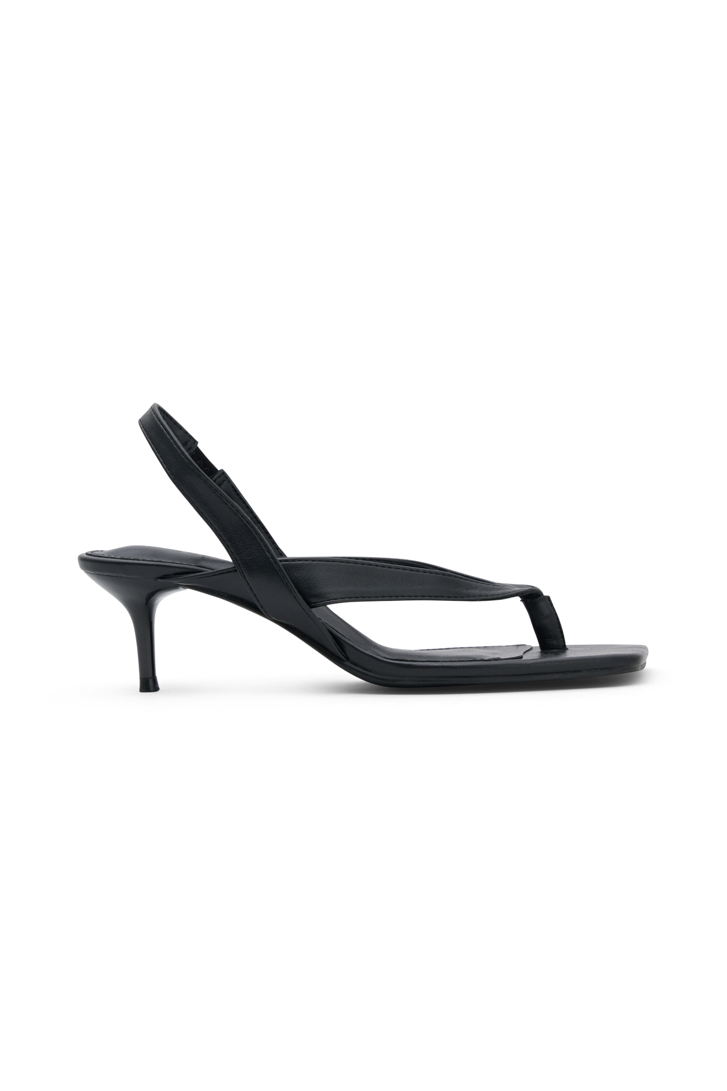 Mai Sling Back Thong Heel - Black