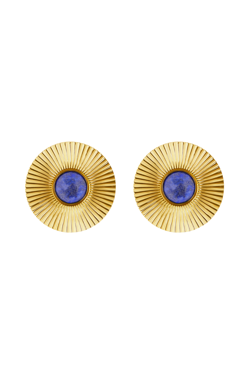 Maisie Round Gemstone Earrings - Gold