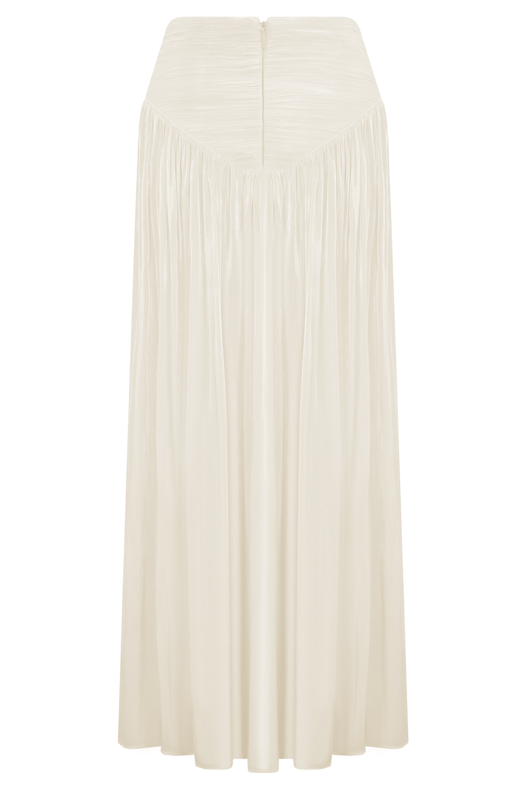 Makena Gathered Midi Skirt - Opal White