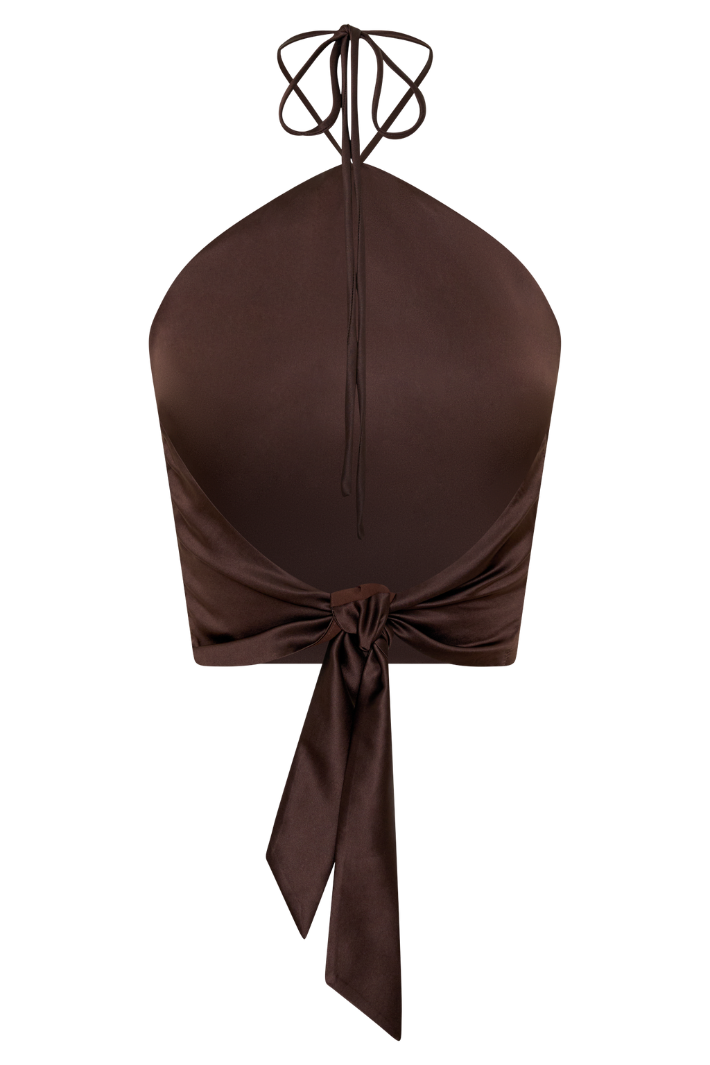Mariana Halter Silk Blend Sleeveless Top - Dark Chocolate