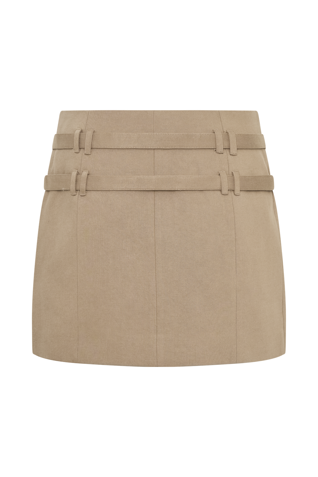 Marielle Double Belt Mini Skirt - Taupe