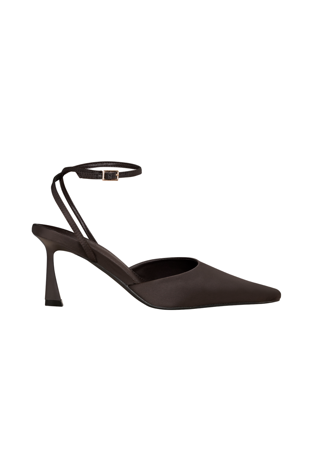 Marley Satin Pointed Heel - Chocolate