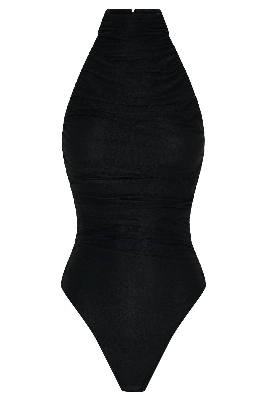 Matilda Ruched Mesh Bodysuit - Black