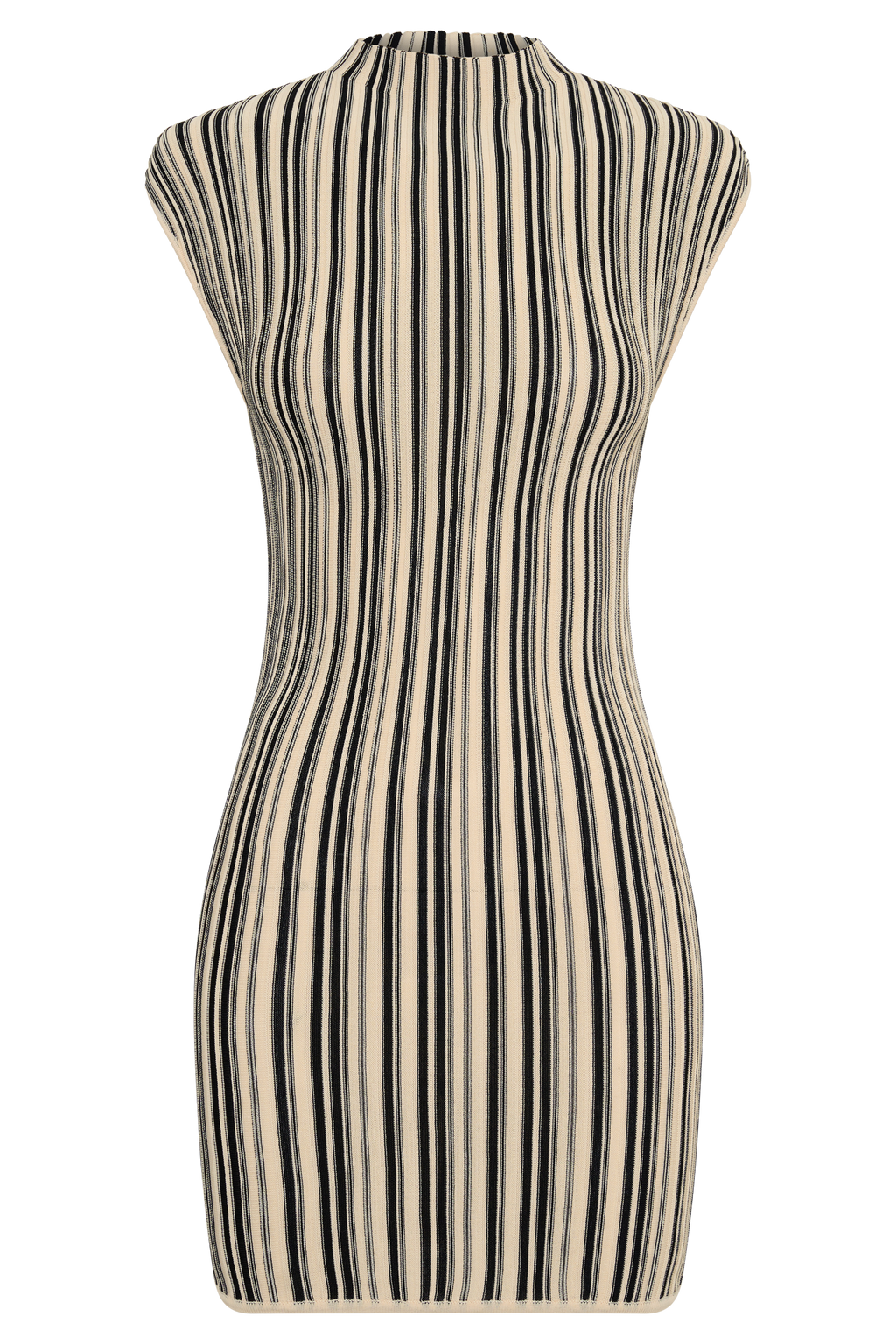 Meggie Striped Sleeveless Mini Dress - Black/Ivory