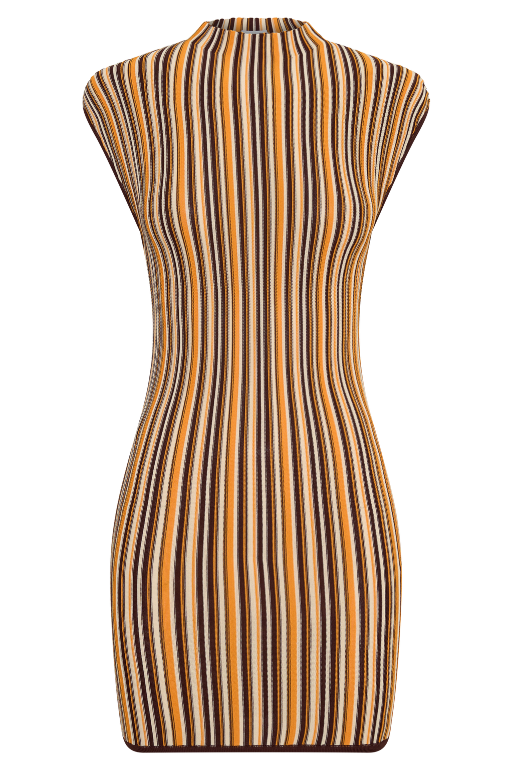 Meggie Striped Sleeveless Mini Dress - Orange/Chocolate