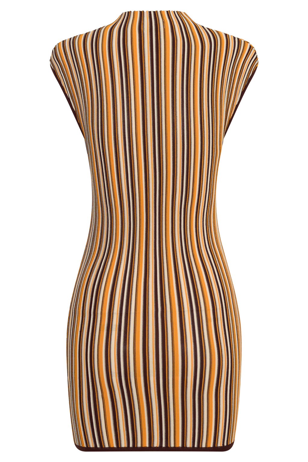 Meggie Striped Sleeveless Mini Dress - Orange/Chocolate
