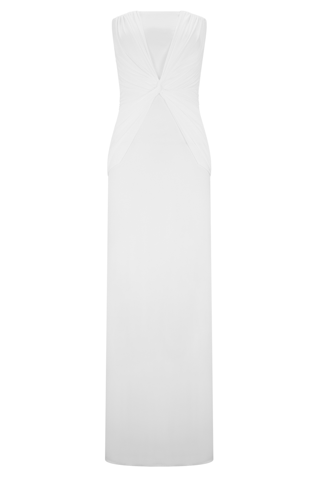 Mirren Strapless Slinky Maxi Dress - White