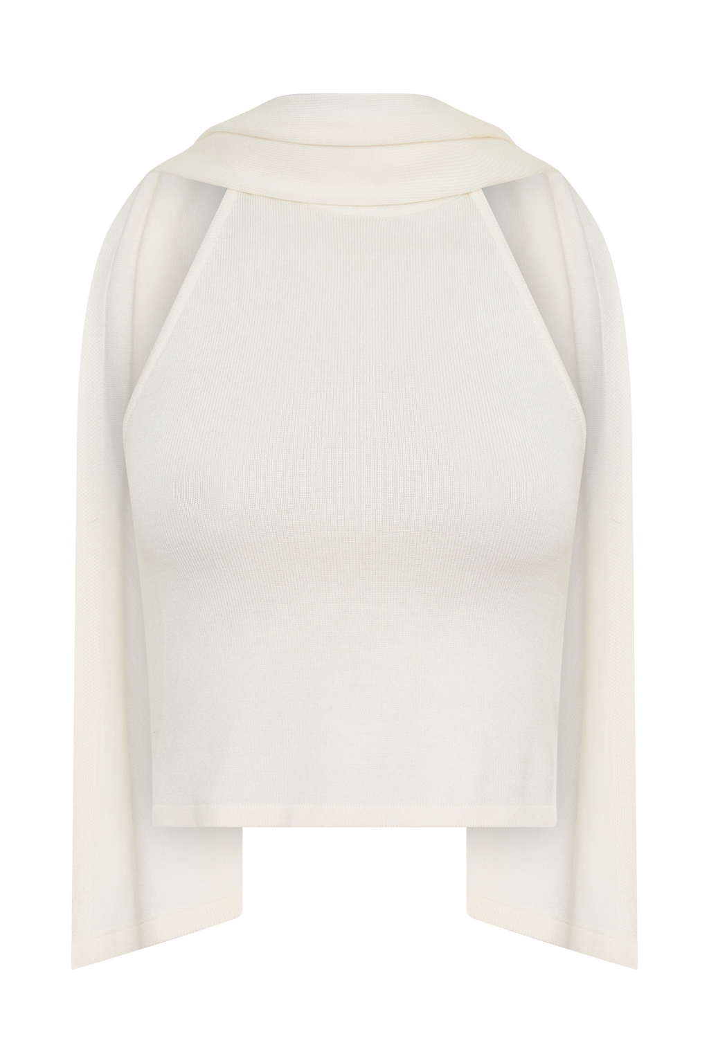 Misty Halter Backless Knit Top - Ivory