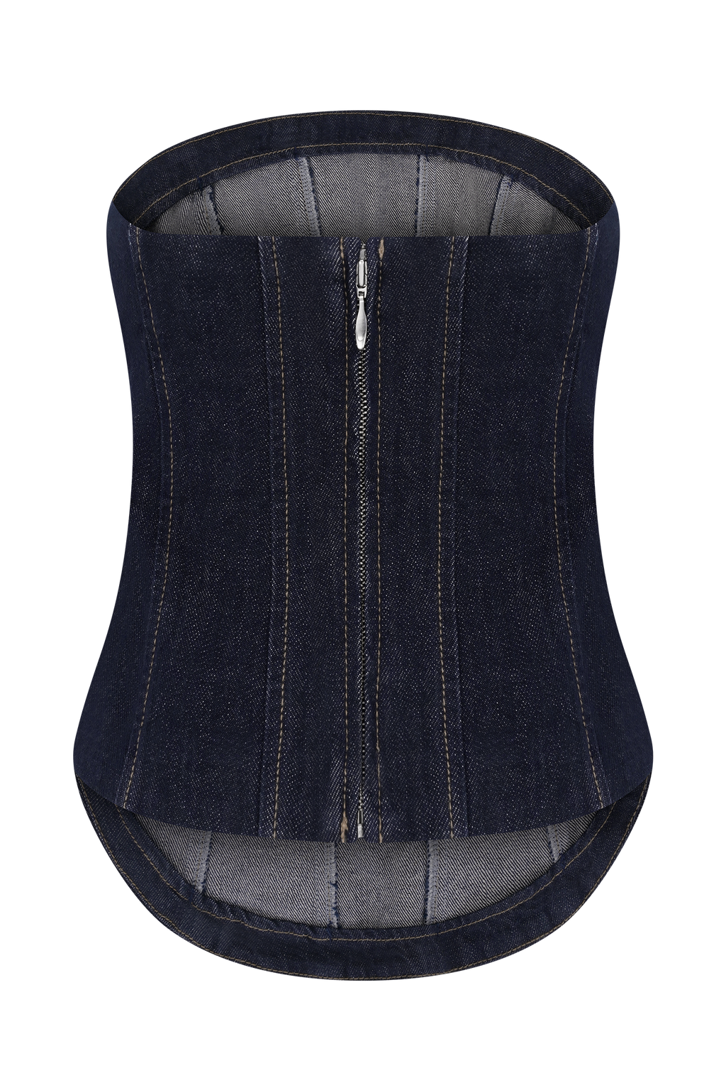 Monte Strapless Denim Corset - Washed Indigo Blue