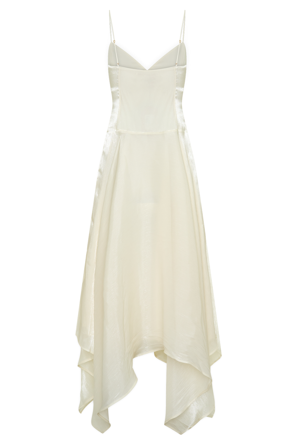 Naomi Satin Asymmetric Hem Maxi Dress - Ivory