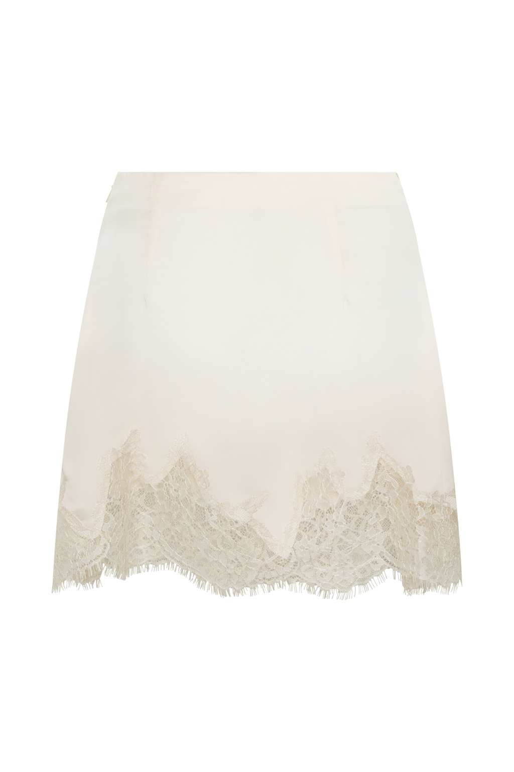 Nina Lace And Satin Mini Skirt - Ivory