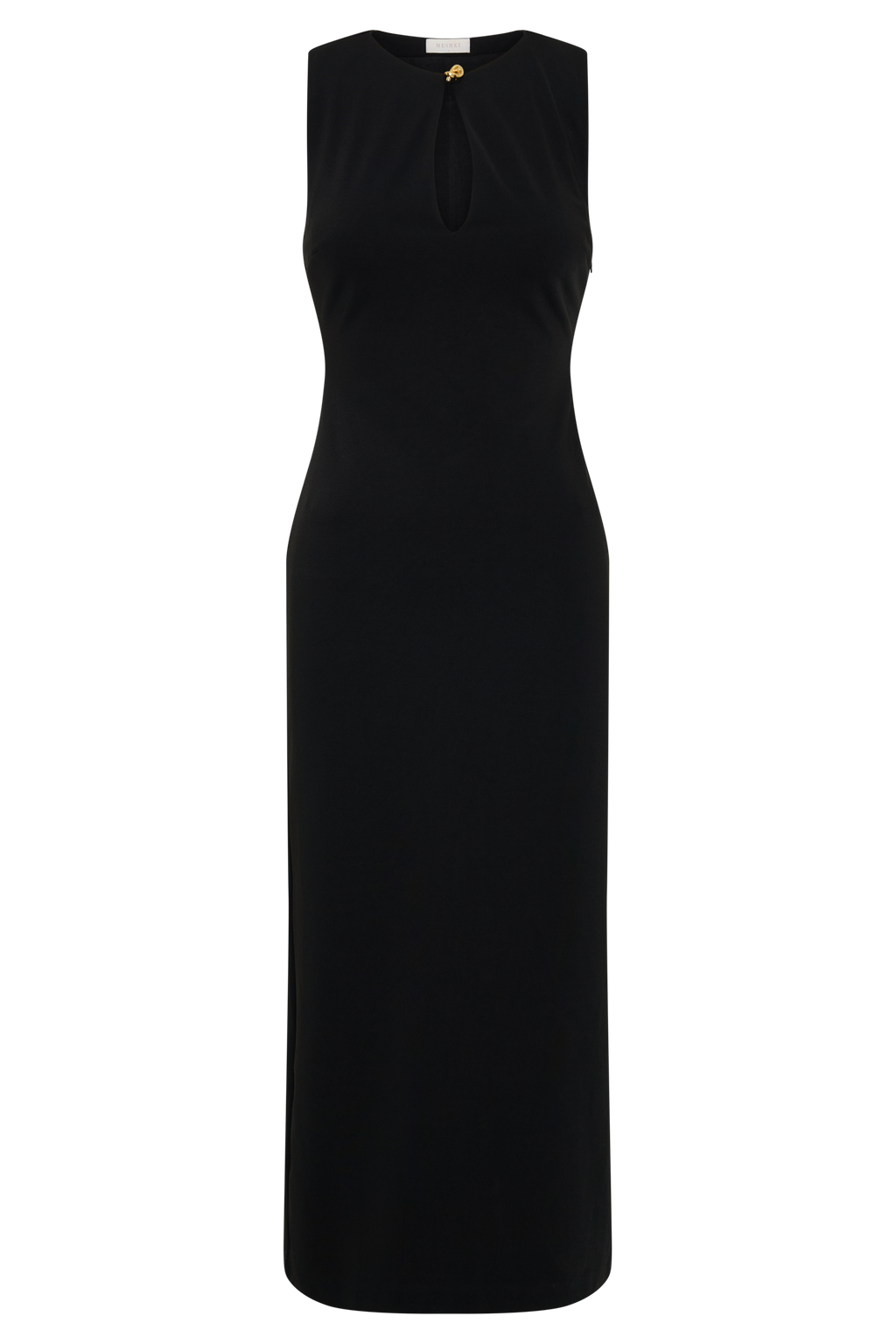 Norah Sleeveless Crepe Midi Dress - Black