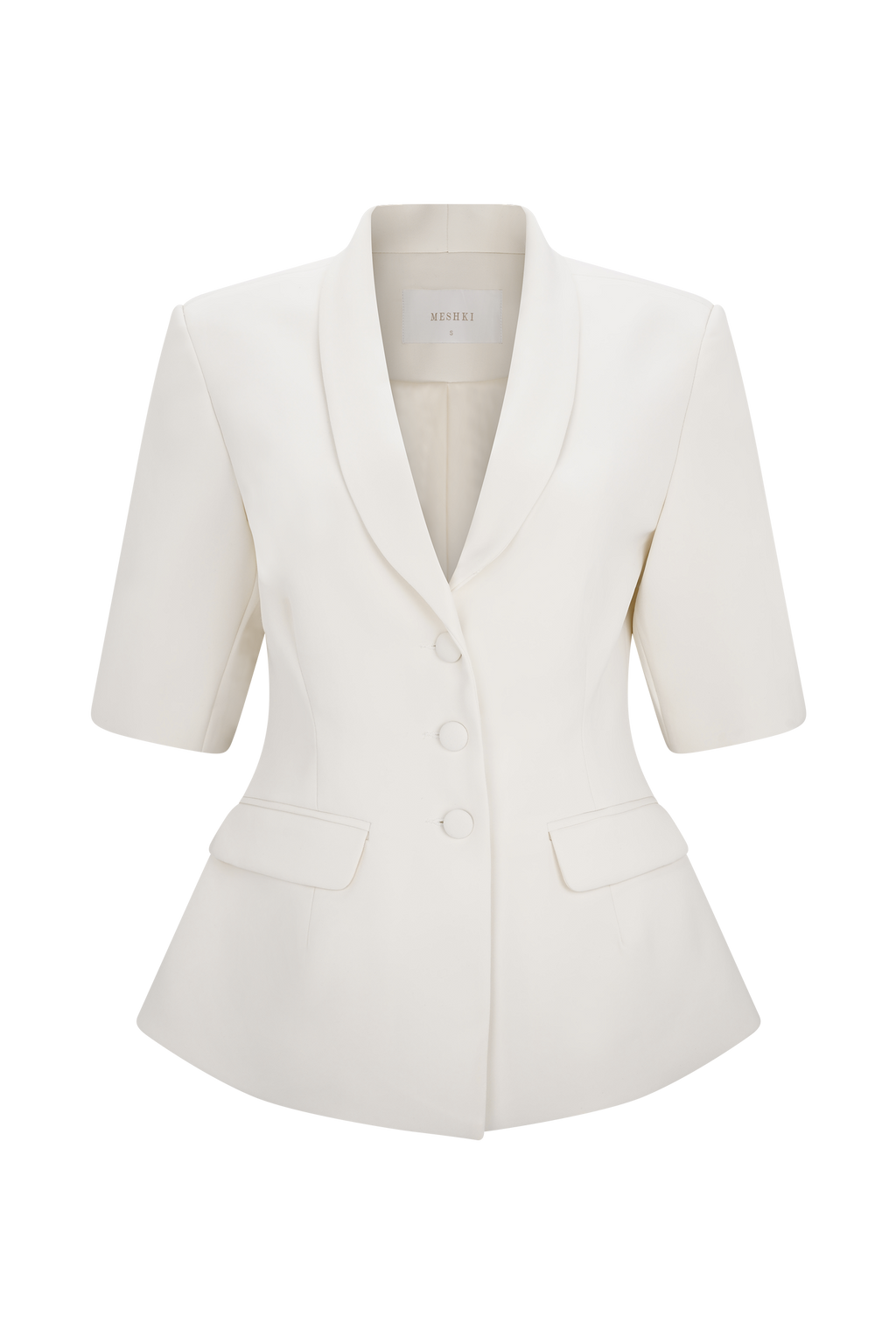 Opal Puff Sleeve Suiting Top - Ivory