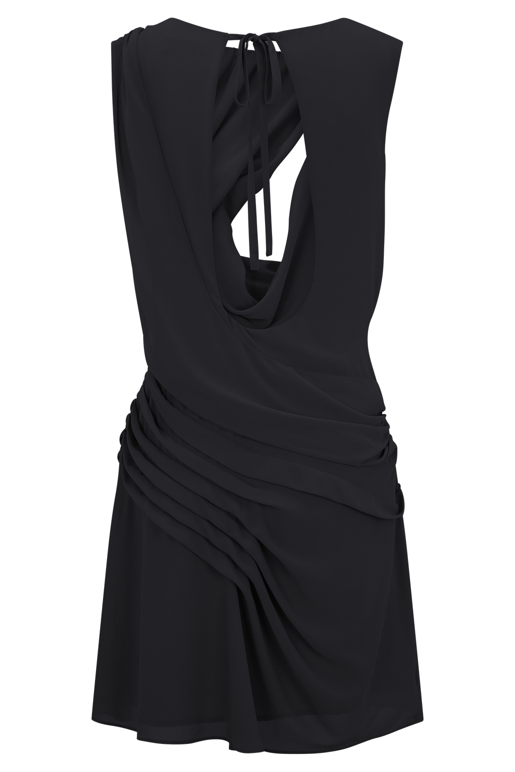 Oria Chiffon Mini Dress - Black