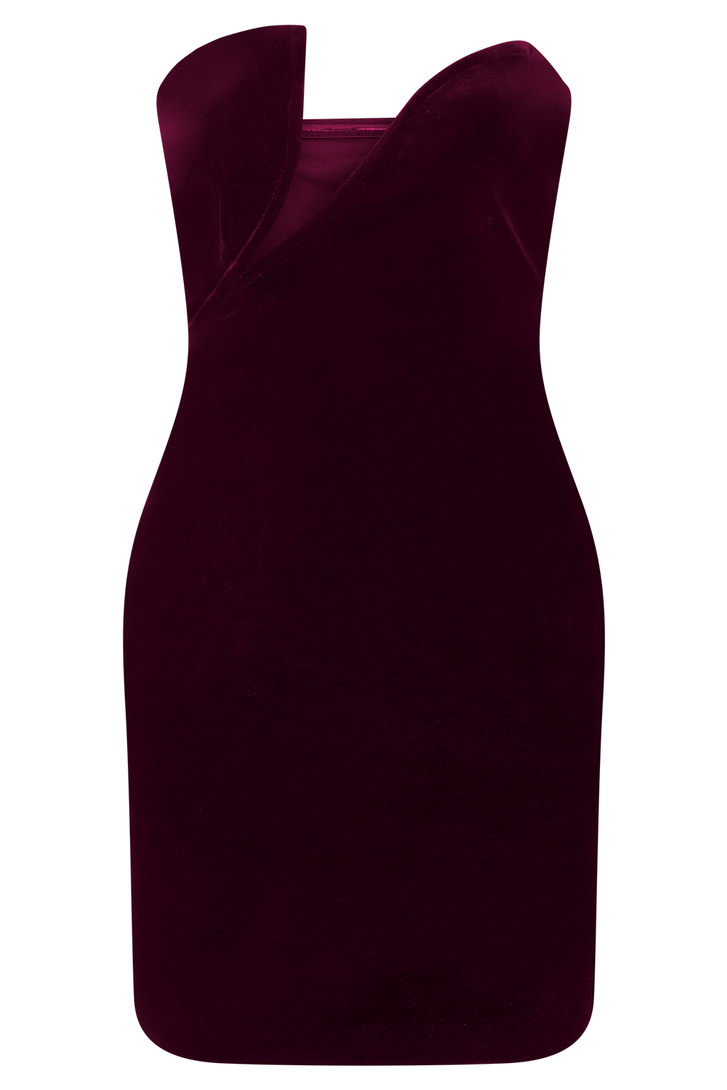 Paulina Velvet Strapless Mini Dress - Wine