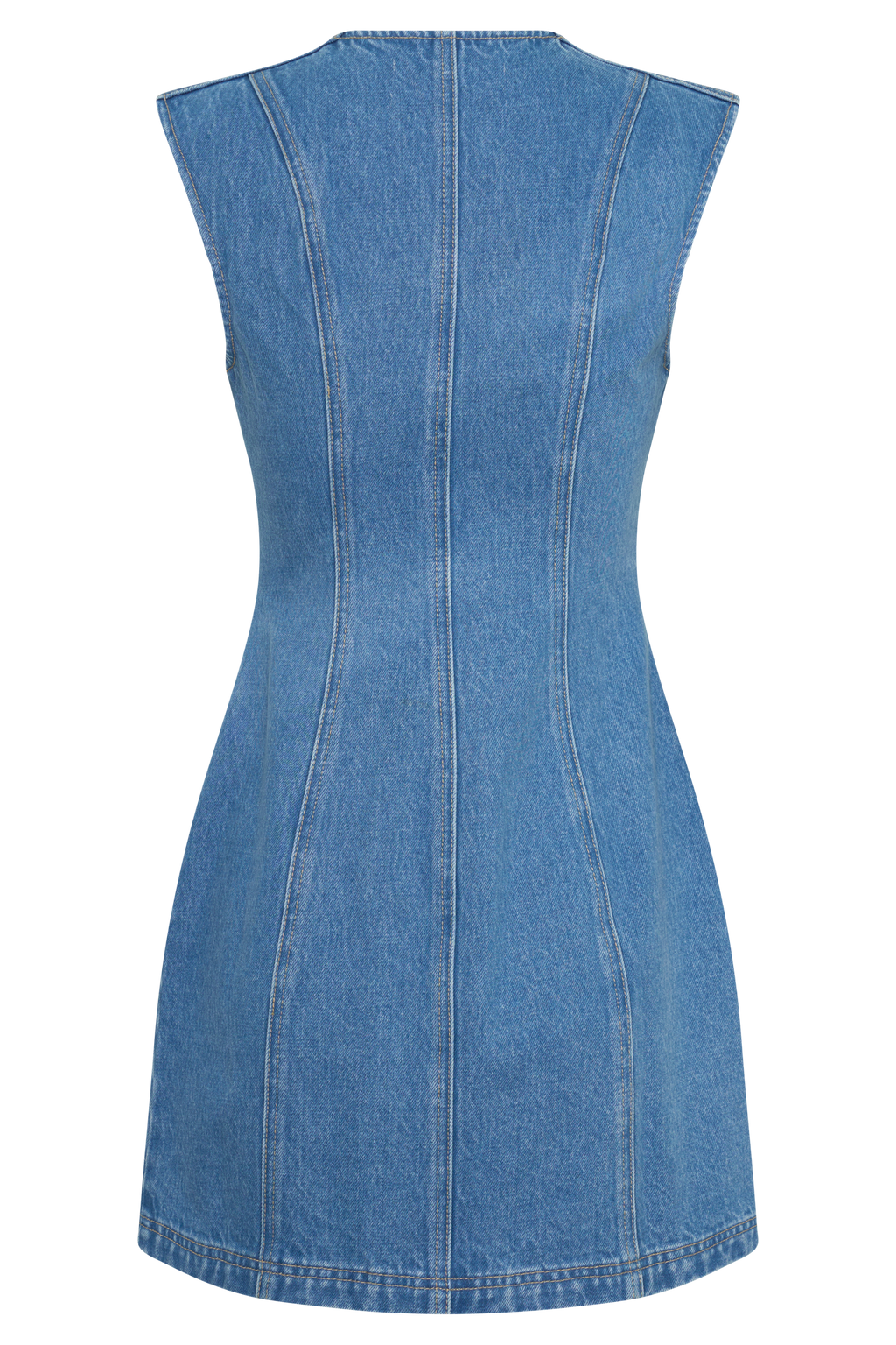 Penn Button Front Denim Mini Dress - Summer Blue