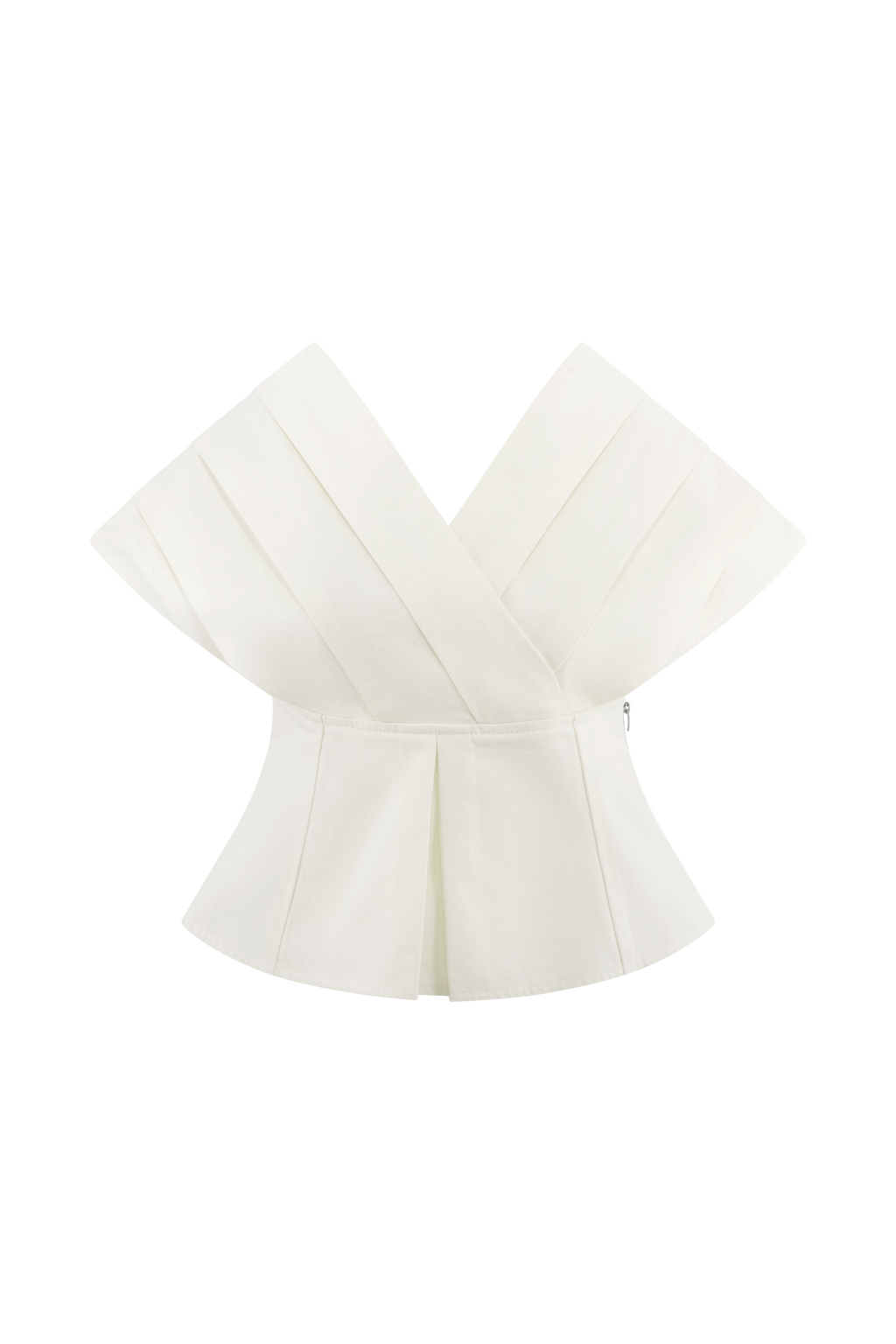 Rayne Off Shoulder Denim Top - White