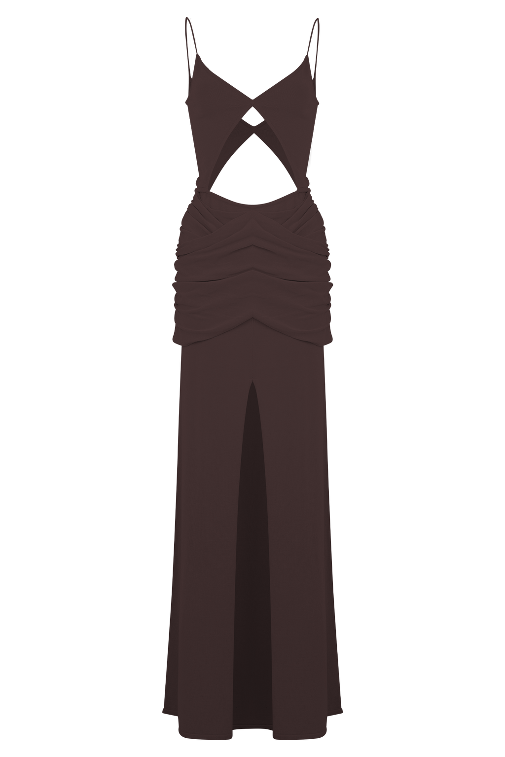 Reama Wrap Over Knit Maxi Dress - Chocolate