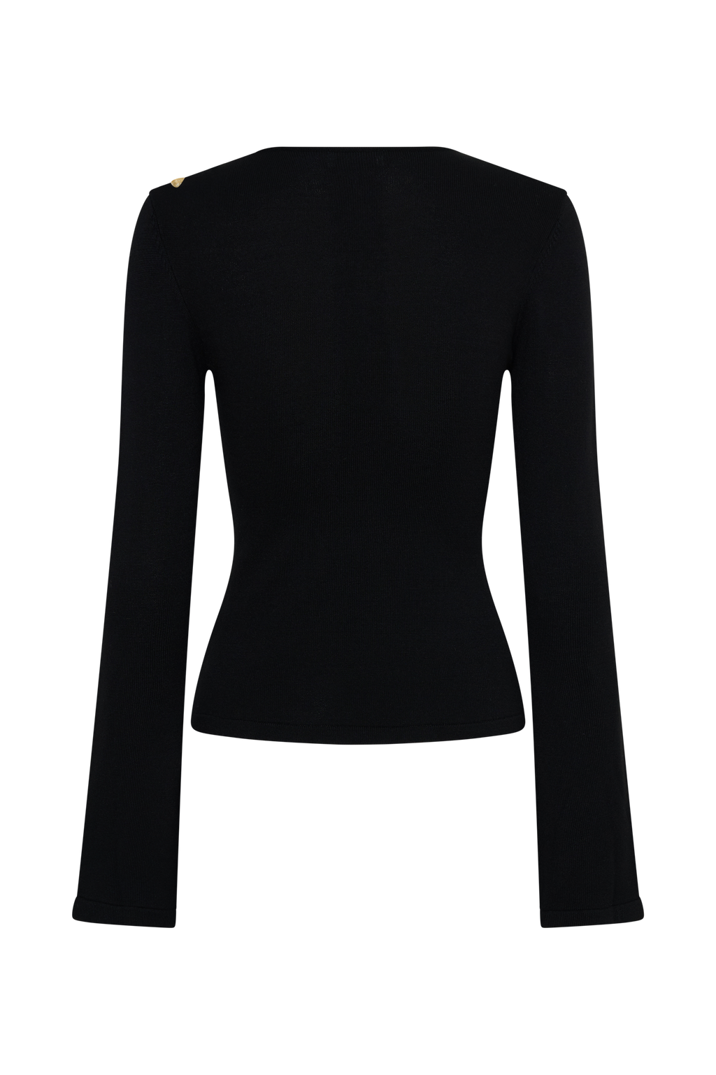 Ricky Knit Long Sleeve Longline Top - Black