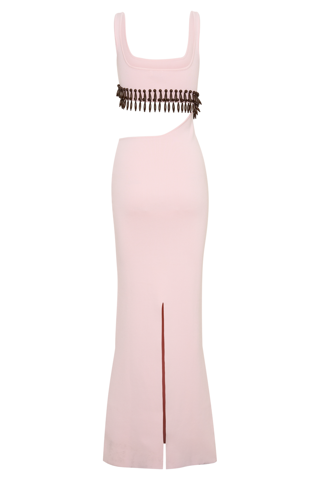 Ruvic Knit Maxi Beaded Dress - Baby Pink