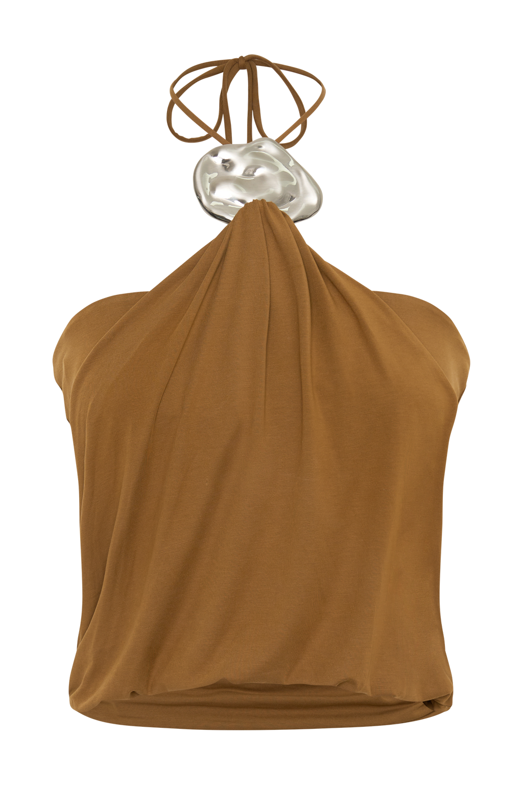 Sade Halter Top With Hardware - Caramel