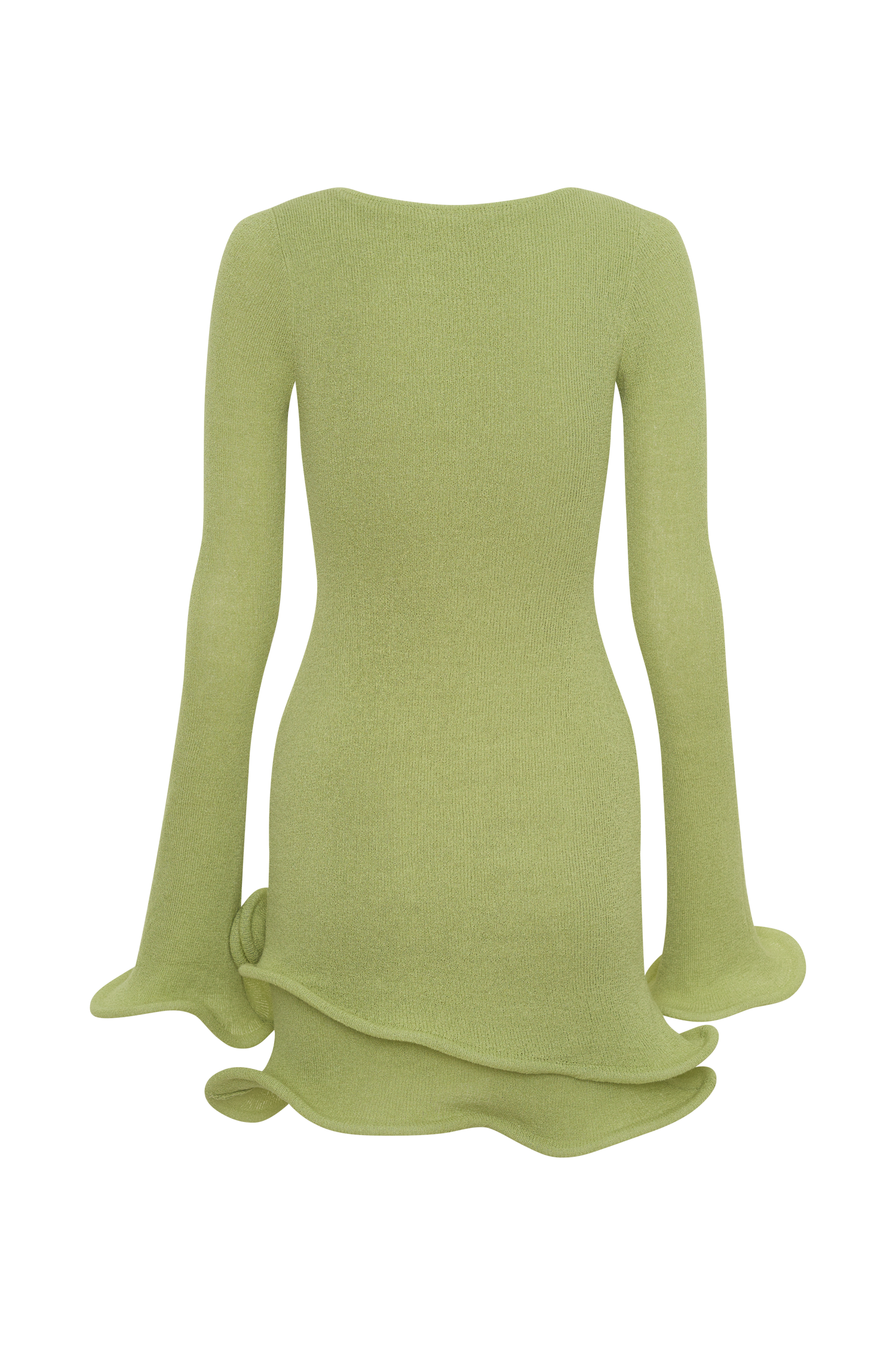 Samira Knit Long Sleeve Mini Dress - Light Olive
