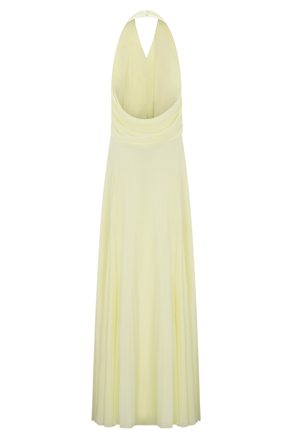 Santal Floral Chiffon Halter Maxi Dress - Lemon