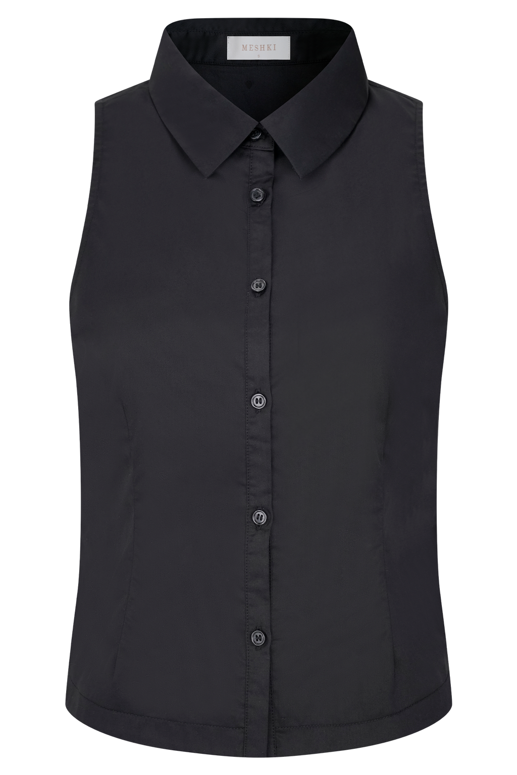 Selene Sleeveless Halter Shirt - Black