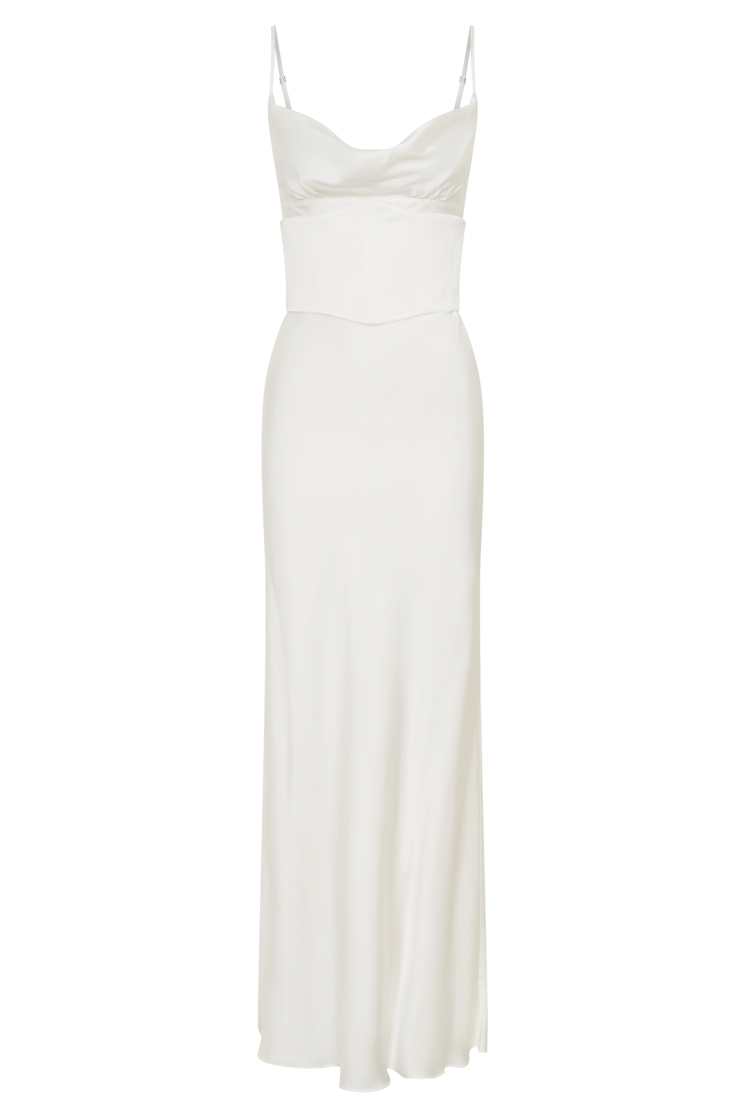 Seraphine Corset Satin Maxi Dress - Ivory