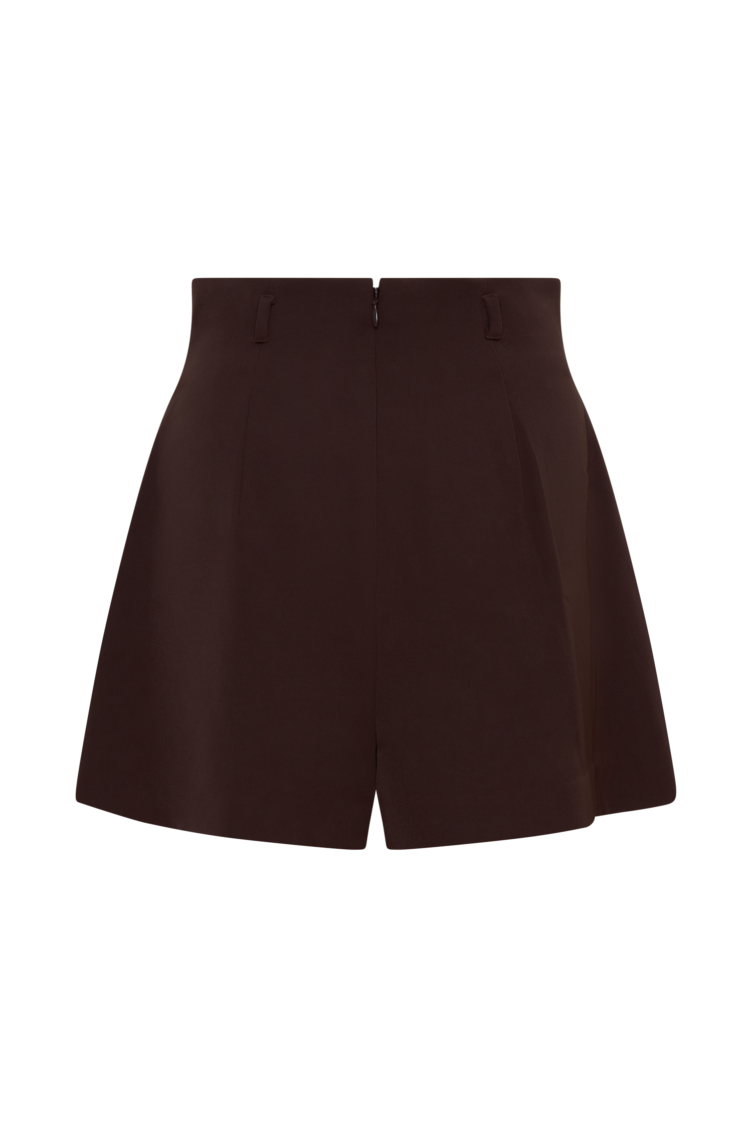 Simone Pleated Suiting Short - Dark Chocolate