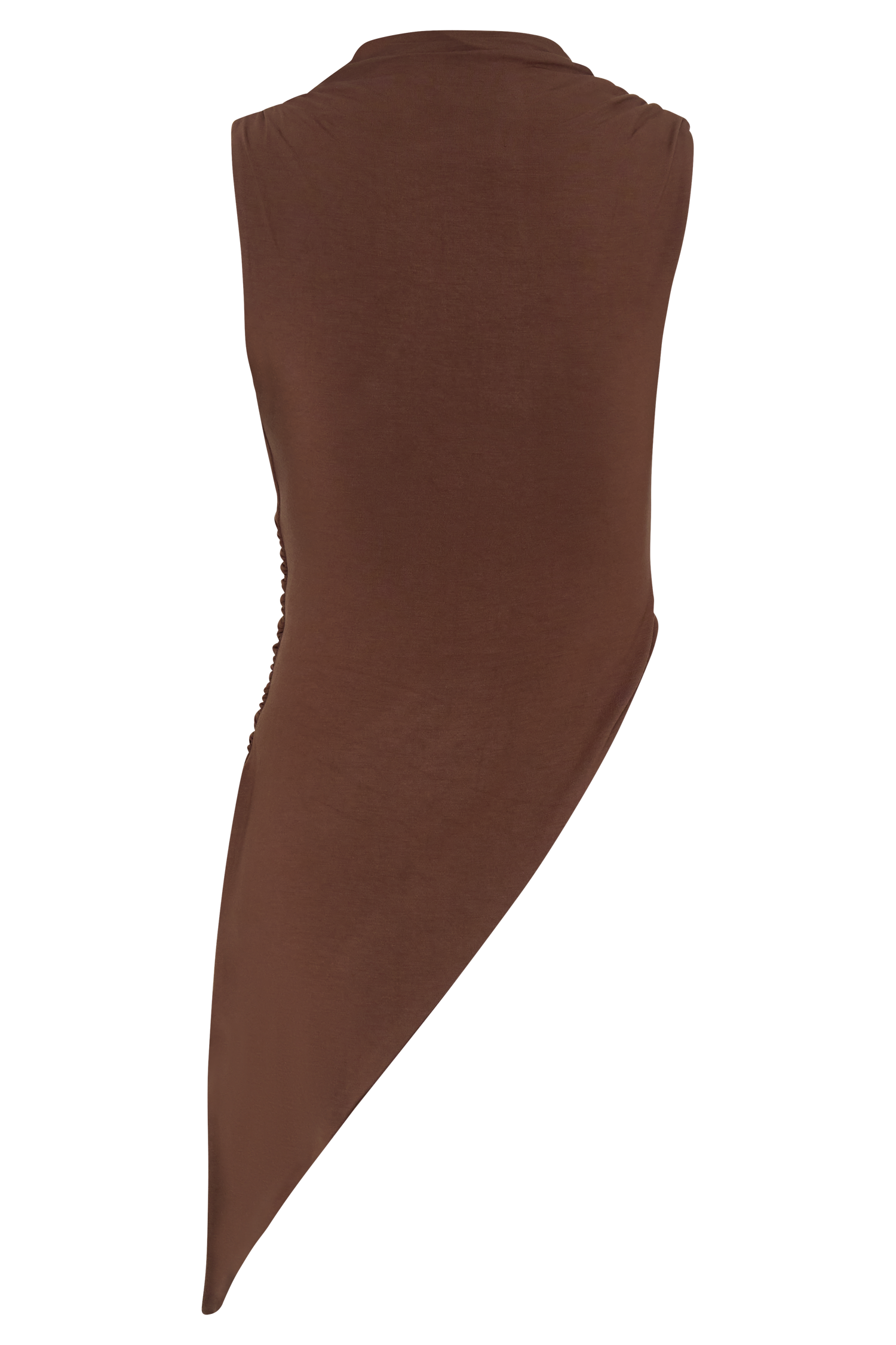 Suong High Neck Gathered Top - Mocha