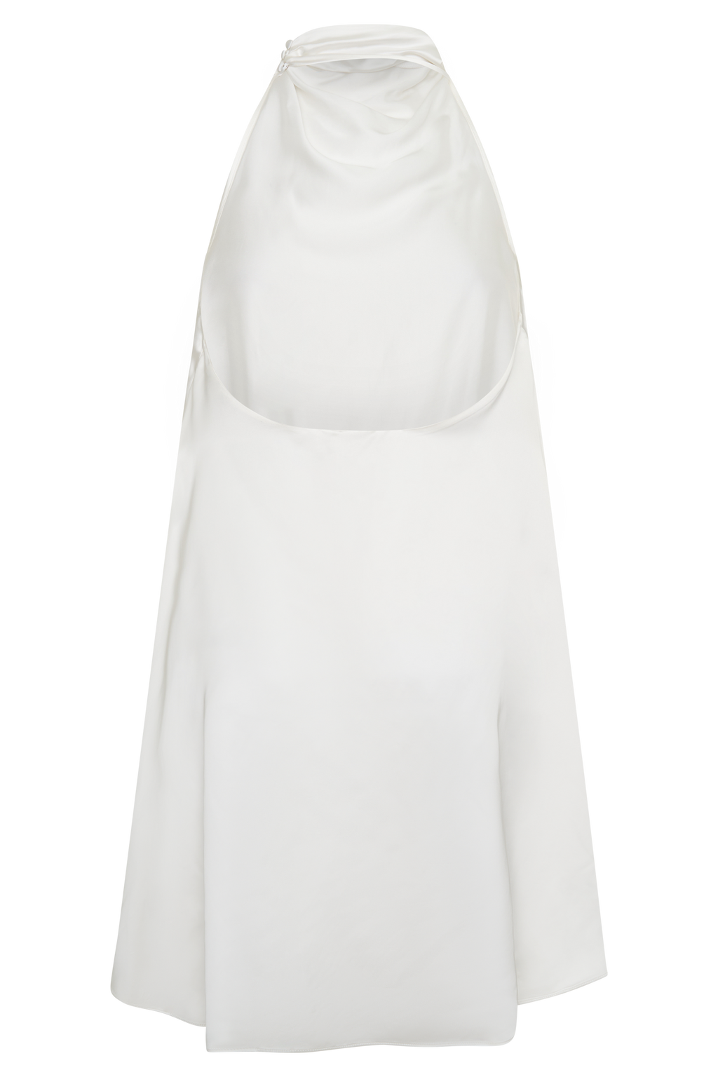 Sydney Asymmetrical Satin Halter Mini Dress - Ivory