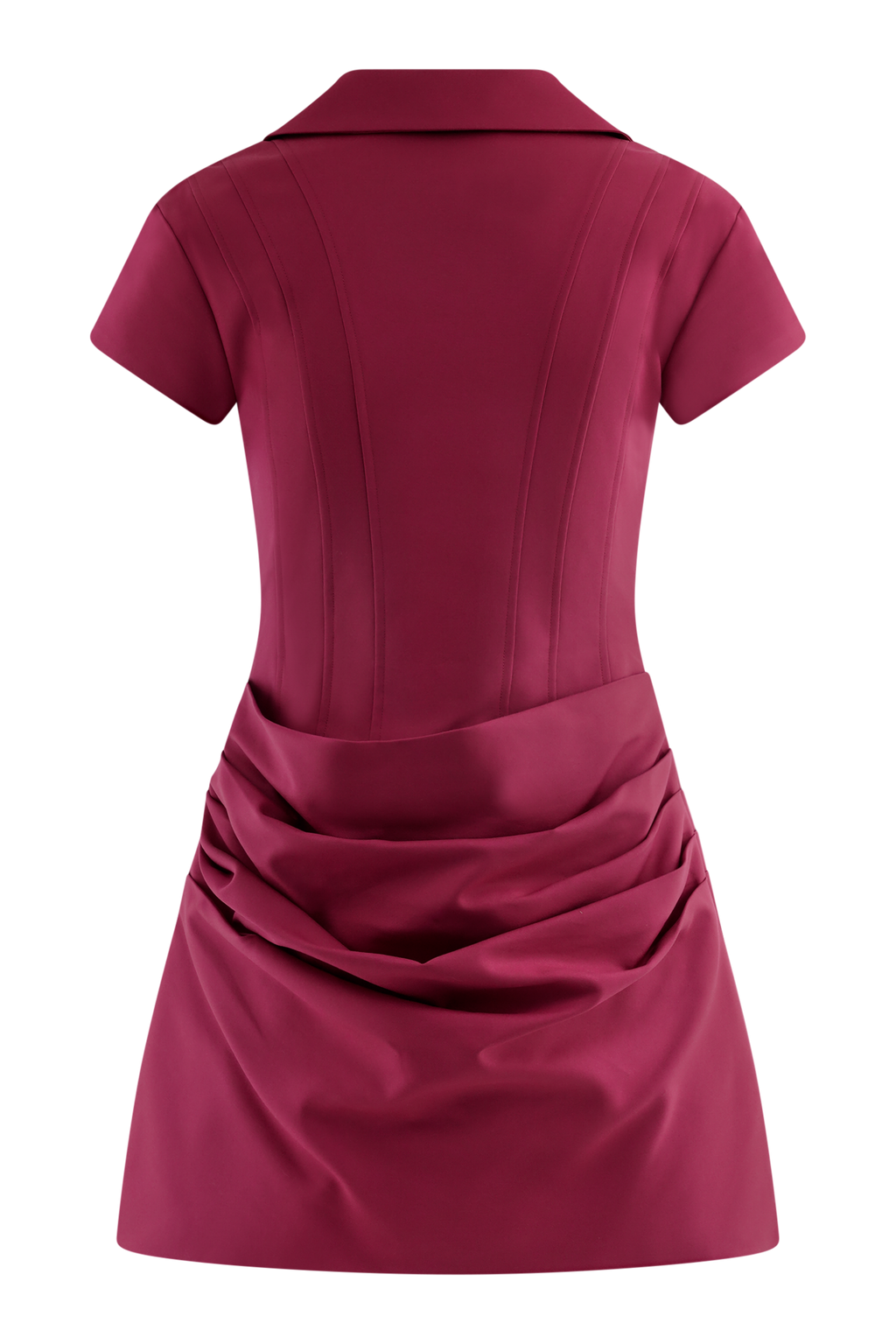 Tarryn Collared Cotton Mini Dress - Dragonfruit