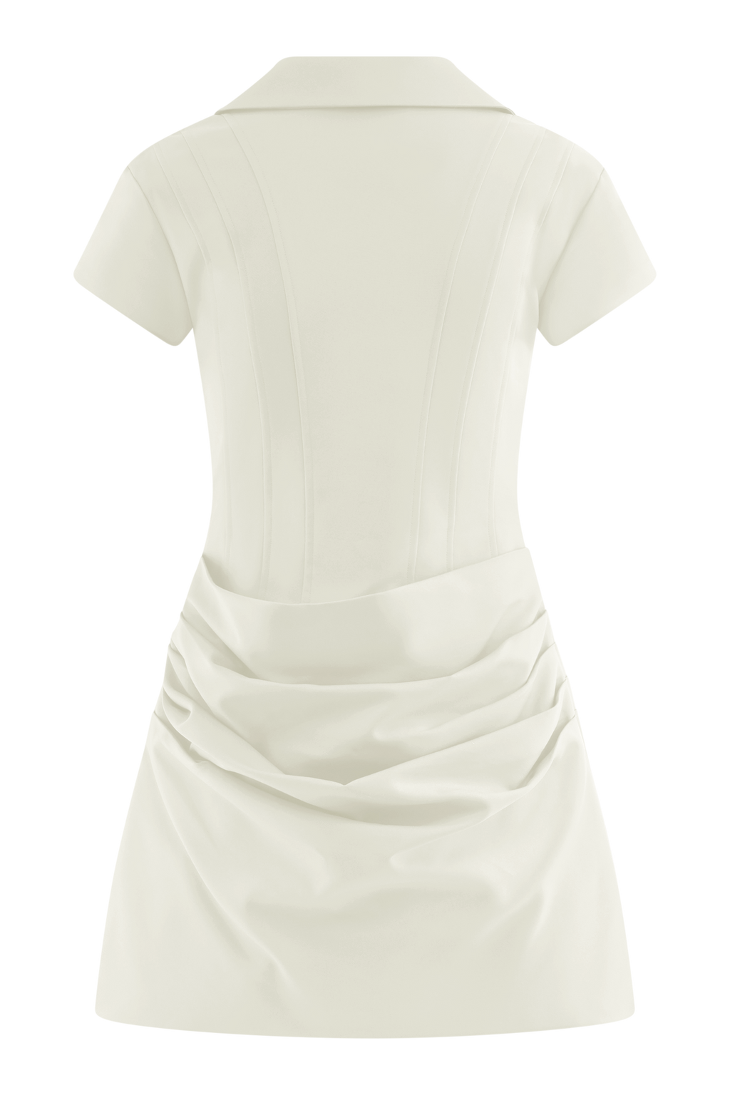 Tarryn Collared Cotton Mini Dress - White