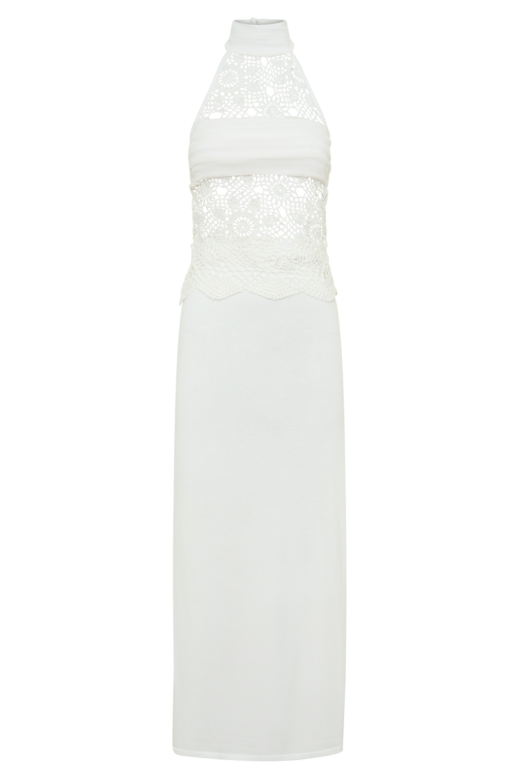 Tessie Knit & Crochet Maxi Dress - Ivory